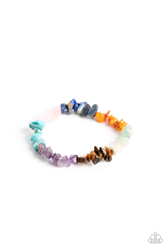 Pebbled Plains - Multi Pebble Paparazzi Stretch Bracelet