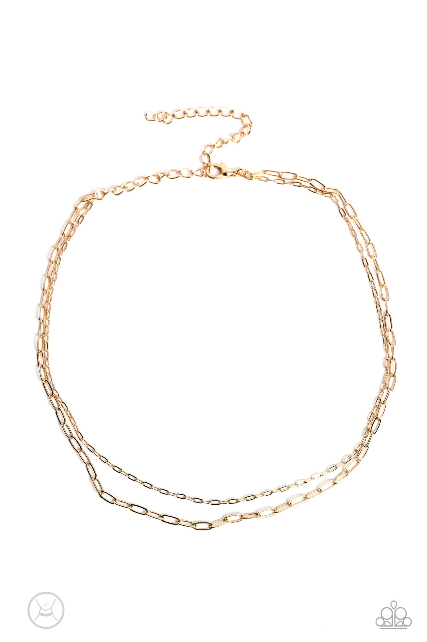 Polished Paperclips - Gold Paperclip Chain Paparazzi Choker Necklace & matching earrings