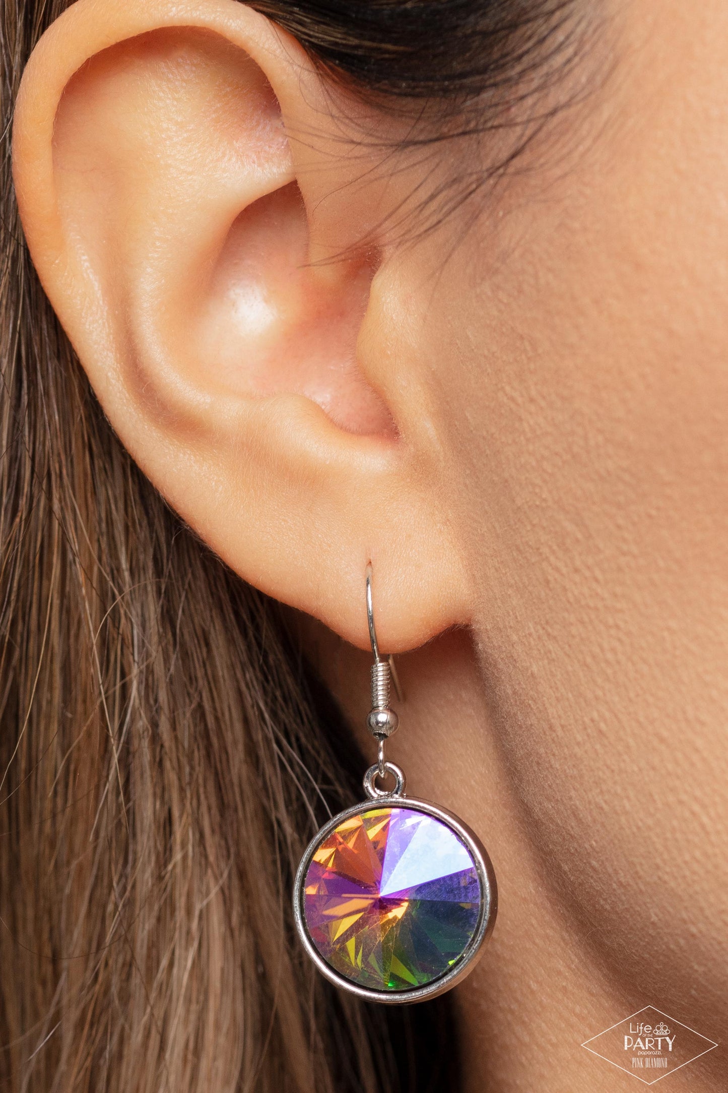 She Sparkles On - Multi UV Gem Pendant Paparazzi Toggle Necklace & matching earrings