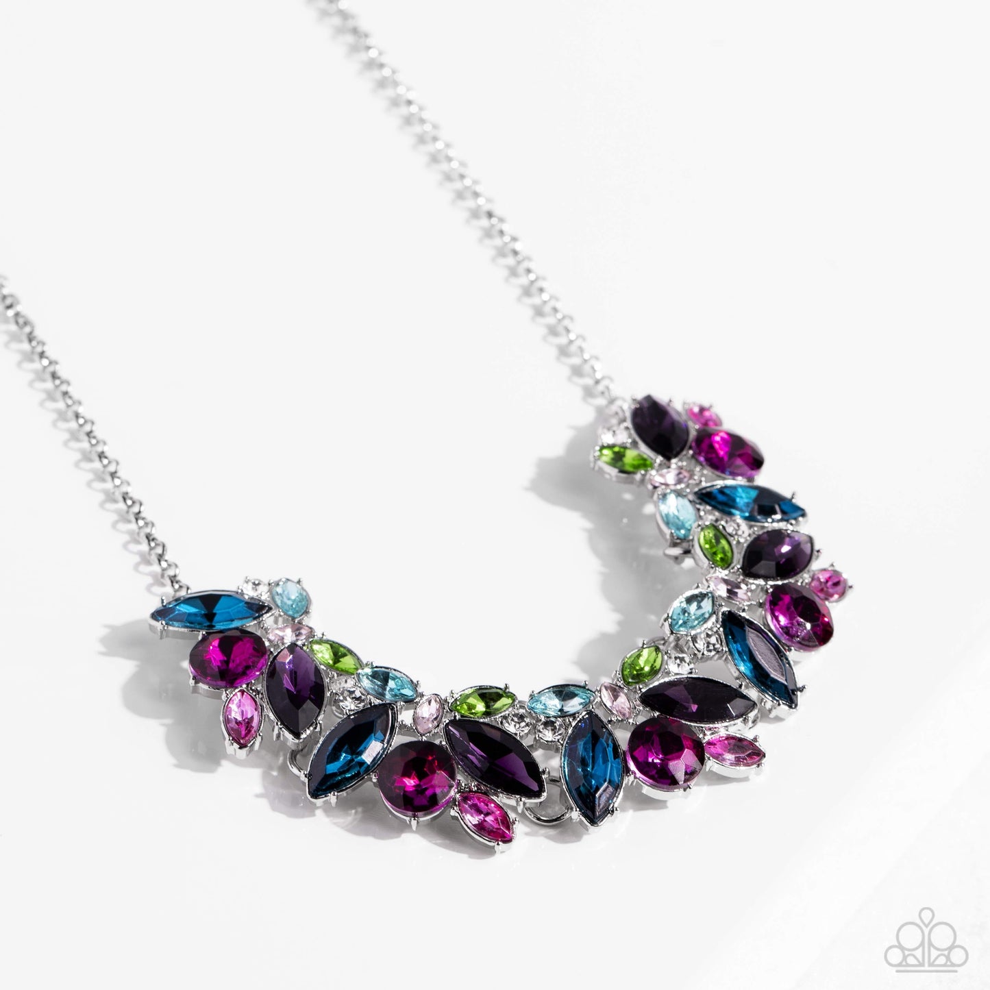 Crowning Collection - Multi Marquise-Cut Rhinestone Paparazzi Necklace & matching earrings