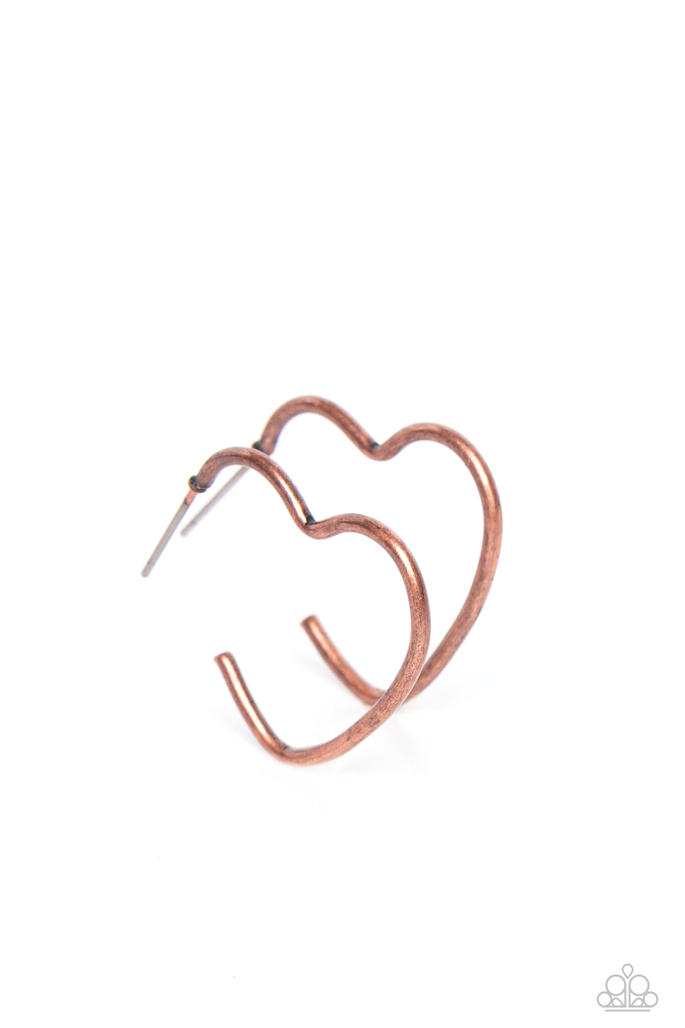 Burnished Beau - Copper Heart Hoop Paparazzi Earrings