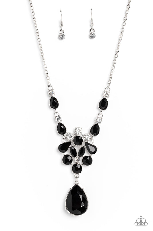 TWINKLE of an Eye - Black & White Rhinestone Paparazzi Necklace & matching earrings