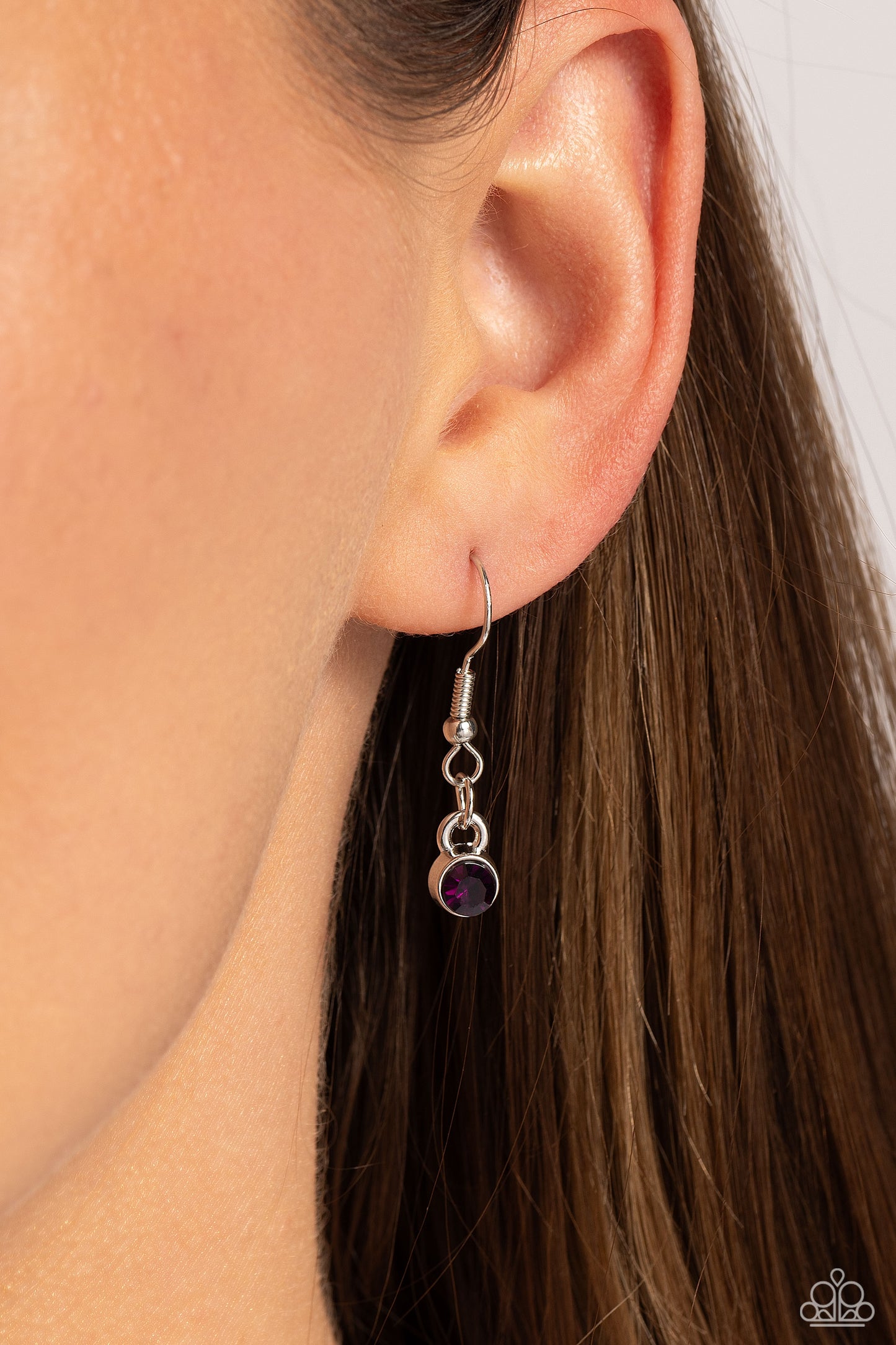 RING It Back - Purple Rhinestone Oversized Loop Pendant Paparazzi Necklace & matching earrings