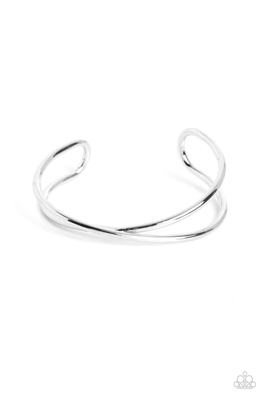 Teasing Twist - Silver Twisted Bars Paparazzi Cuff Bracelet