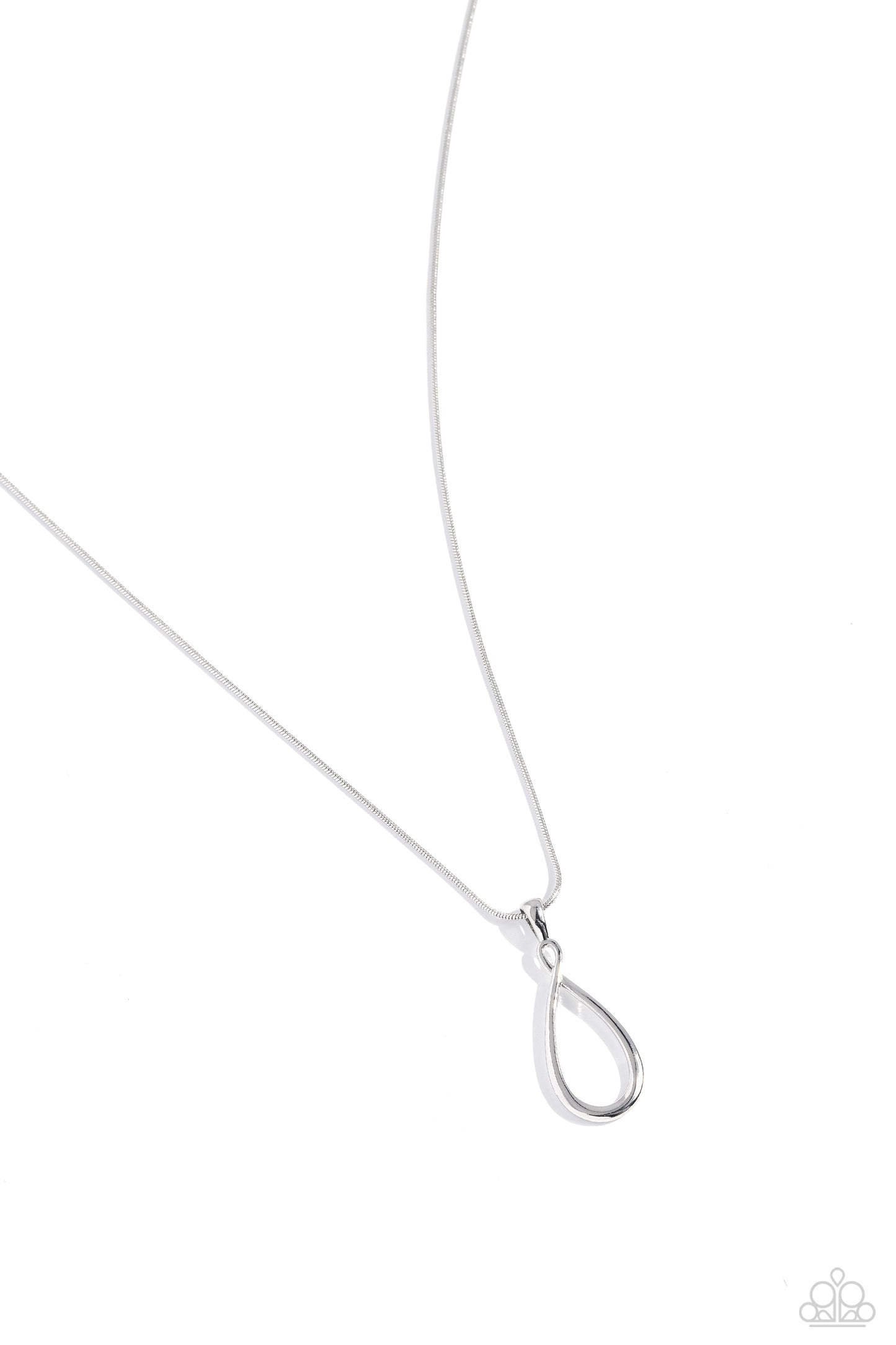 Close to You - Silver Teardrop Pendant Paparazzi Necklace & matching earrings