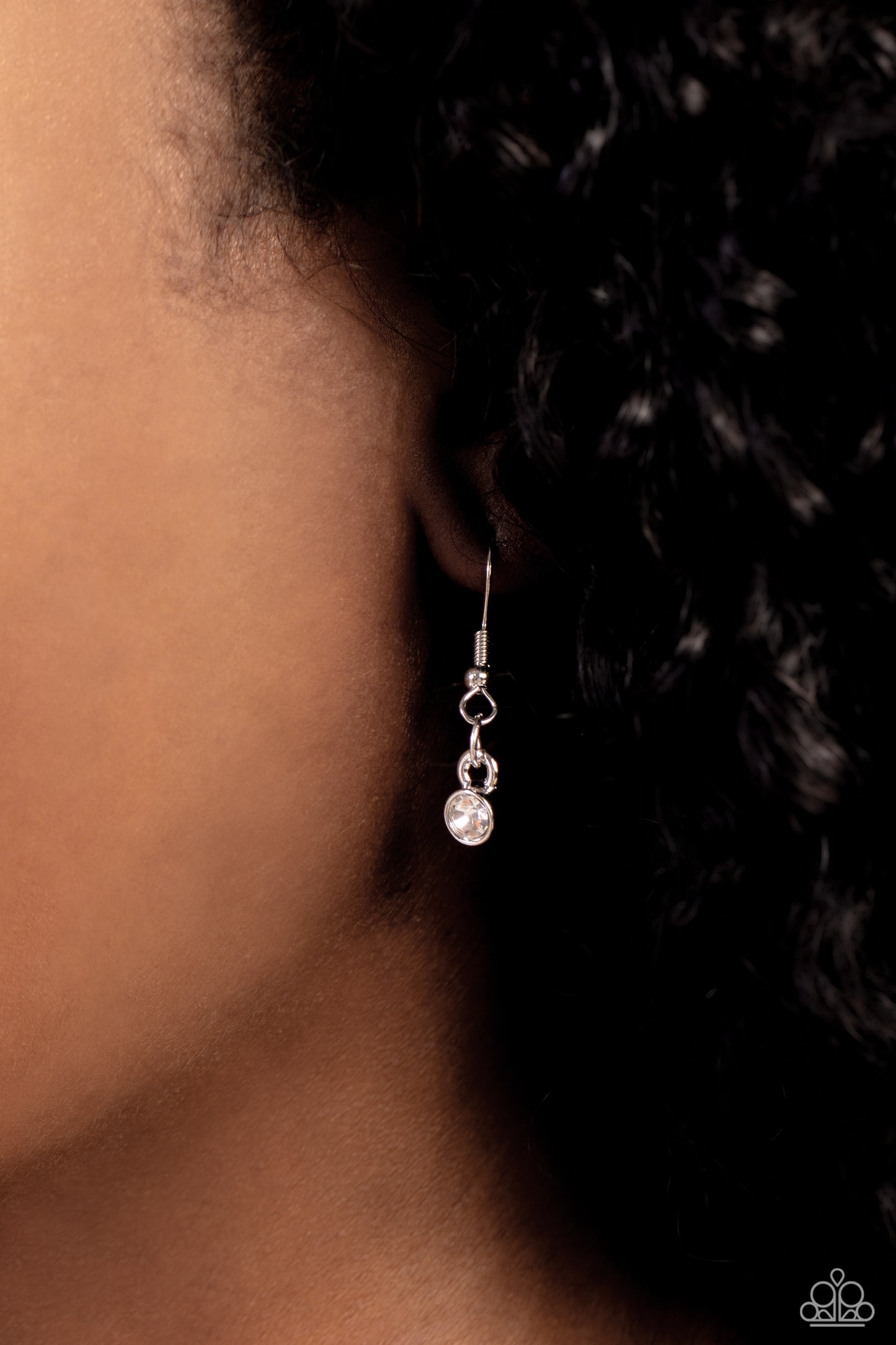 Close to You - Silver Teardrop Pendant Paparazzi Necklace & matching earrings