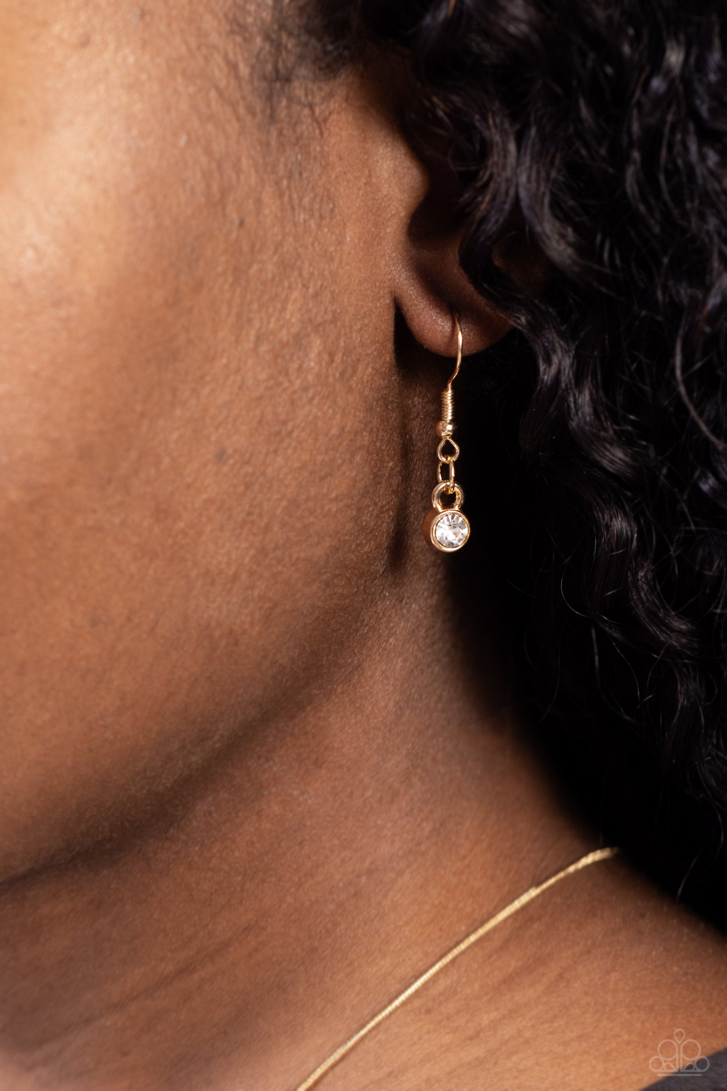 Close to You - Gold Teardrop Pendant Paparazzi Necklace & matching earrings