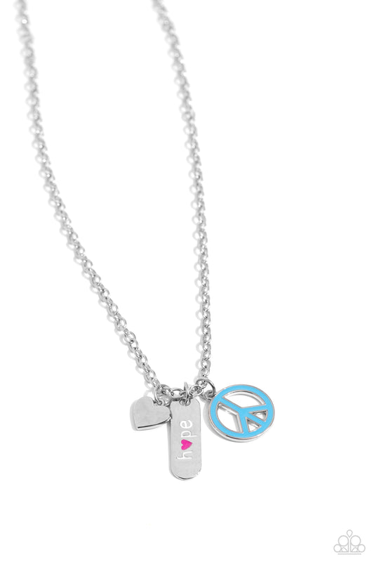 Hopeful Hallmark - Multi Colored Charm Pendant Paparazzi Necklace & matching earrings