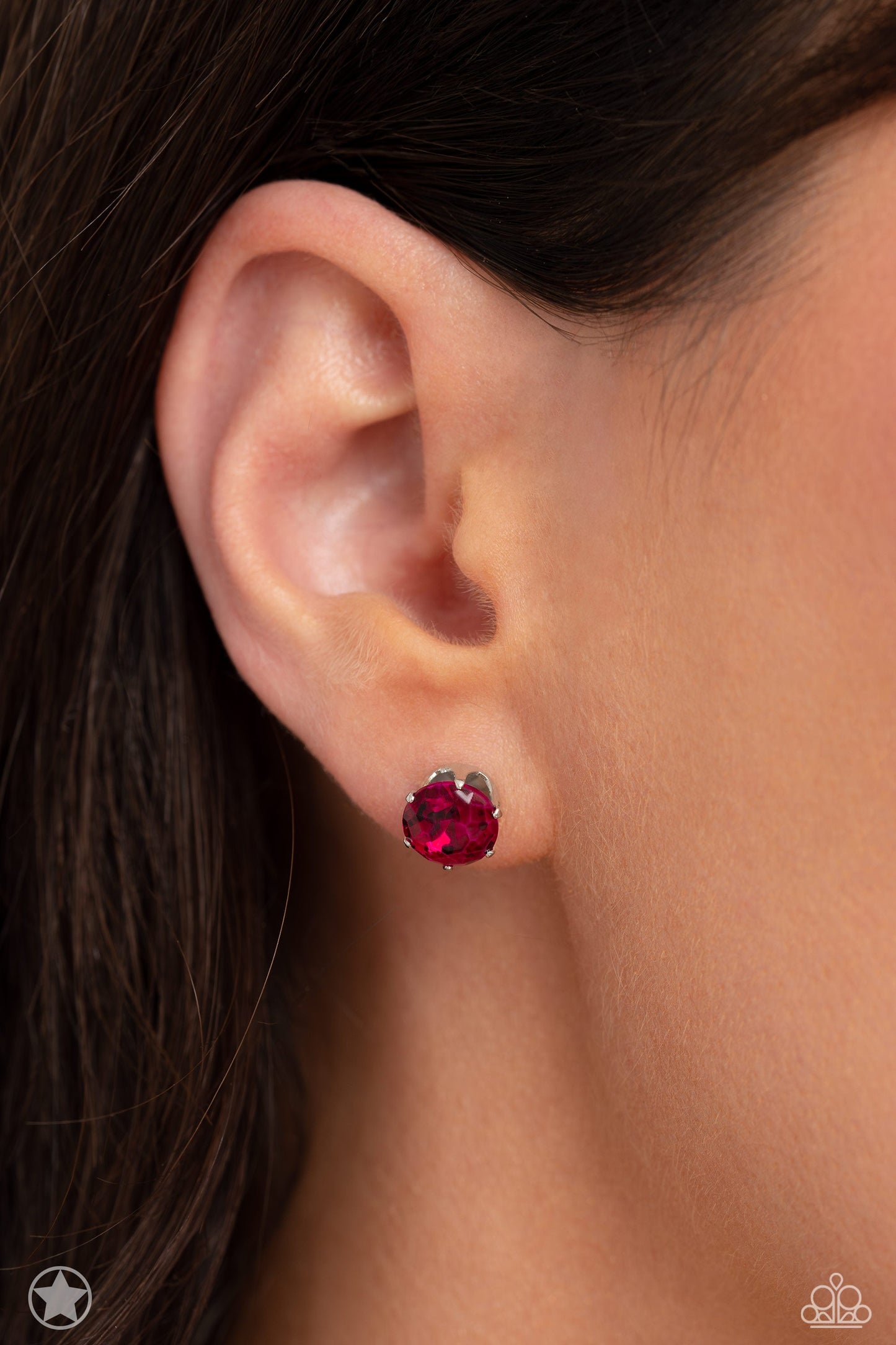 Just In TIMELESS - Pink/Fuchsia Rhinestone Paparazzi Post Earrings