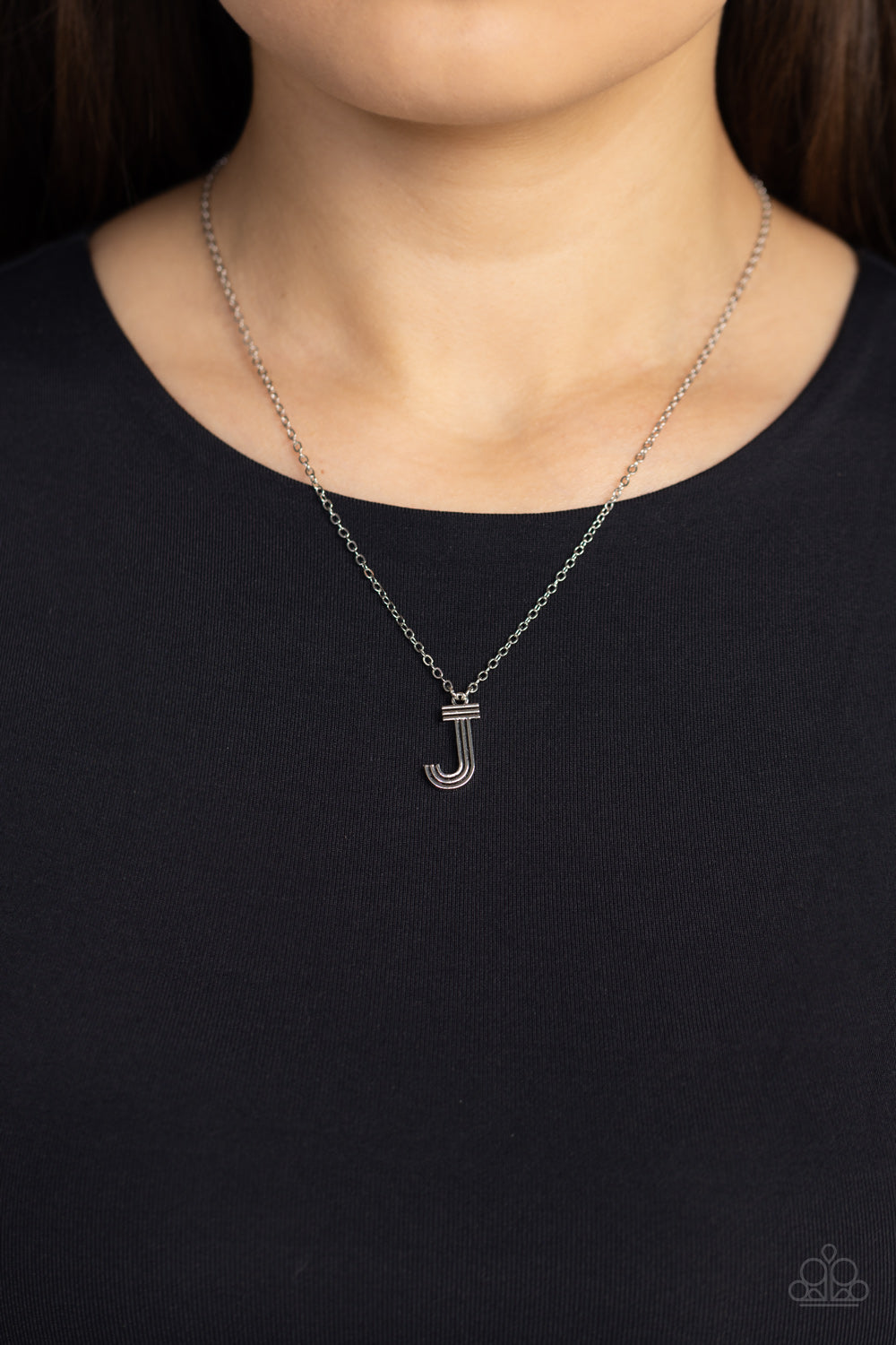 Leave Your Initials - Silver "J" Pendant Necklace & matching earrings
