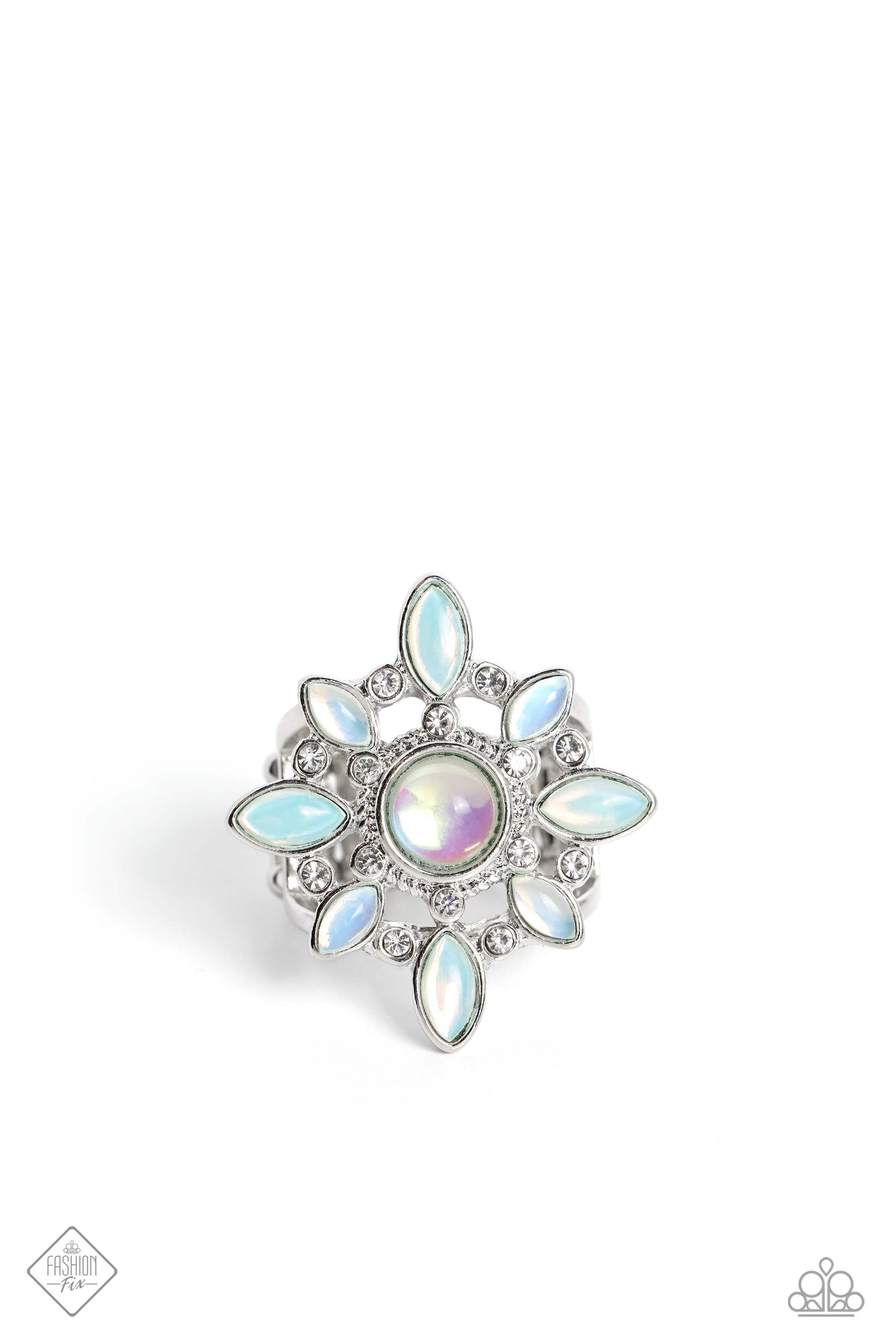 A Summer Spell - Green Opalescent Beaded Floral Design Paparazzi RIng