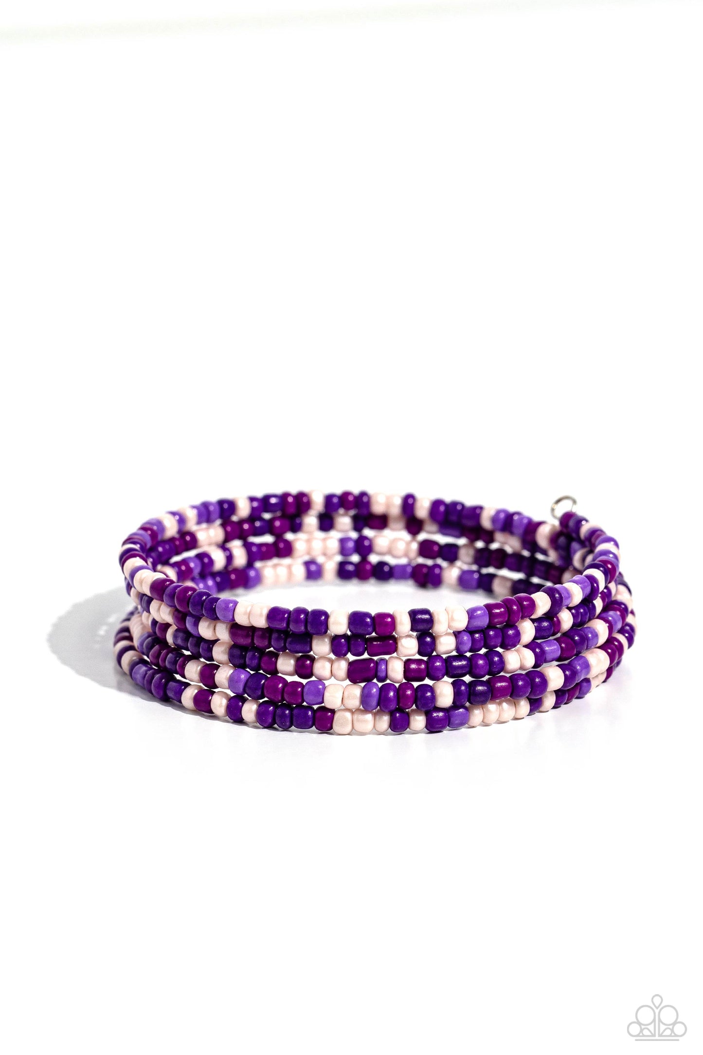 Coiled Candy - Purple, Lavender, Plum, & Baby Pink Seed Bead Paparazzi Coil Bracelet