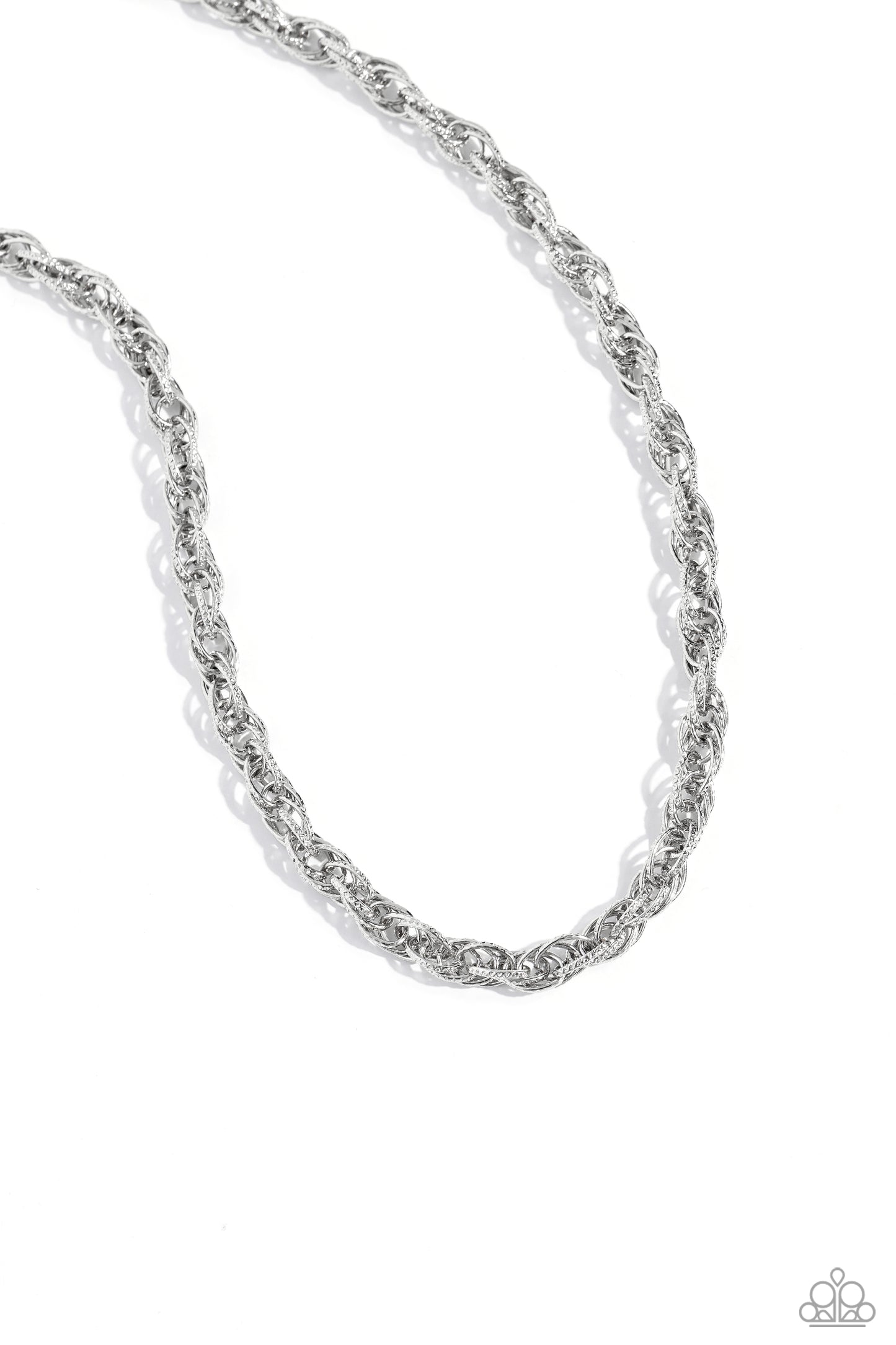 Braided Ballad - Silver Interconnected Braided Paparazzi Necklace & matching earrings