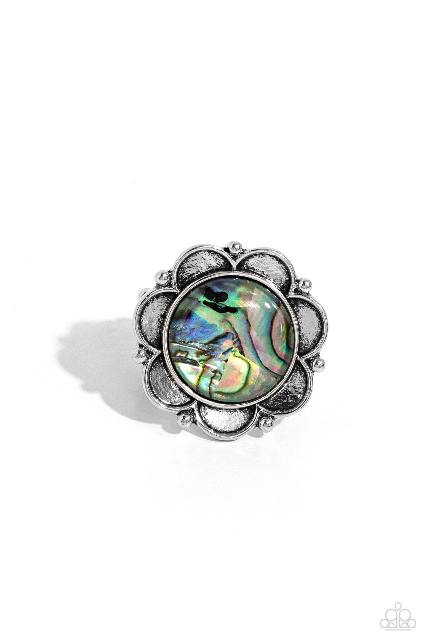 Artistic Accomplishment - Blue Faux Abalone Shell Paparazzi Ring