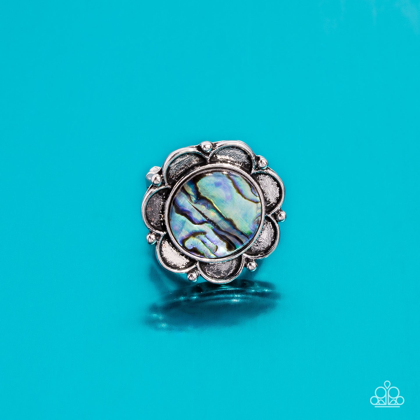 Artistic Accomplishment - Blue Faux Abalone Shell Paparazzi Ring