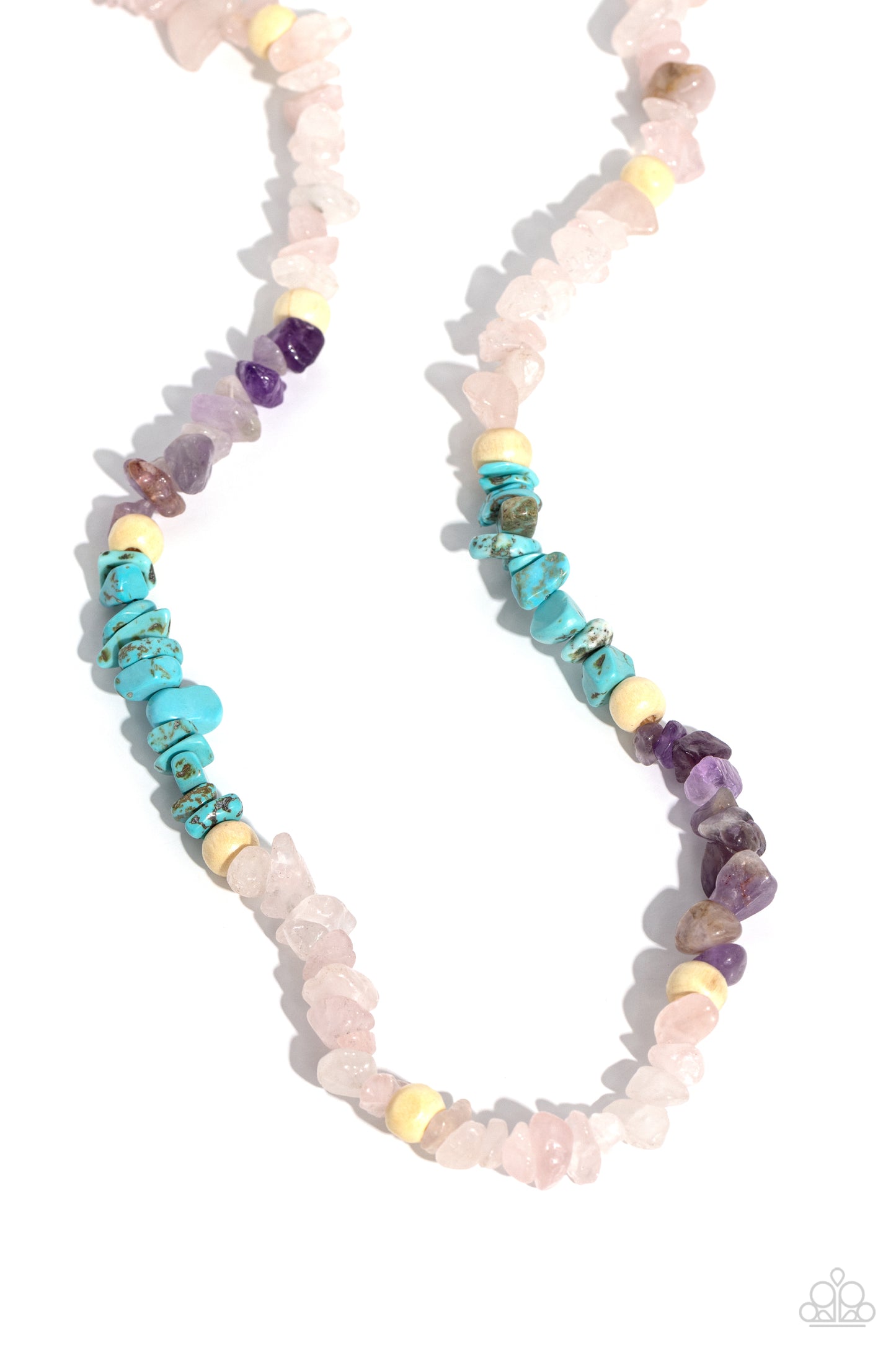 Soothing Stones - Pink, Turquoise, & Amethyst  Stones Paparazzi Necklace & matching earrings