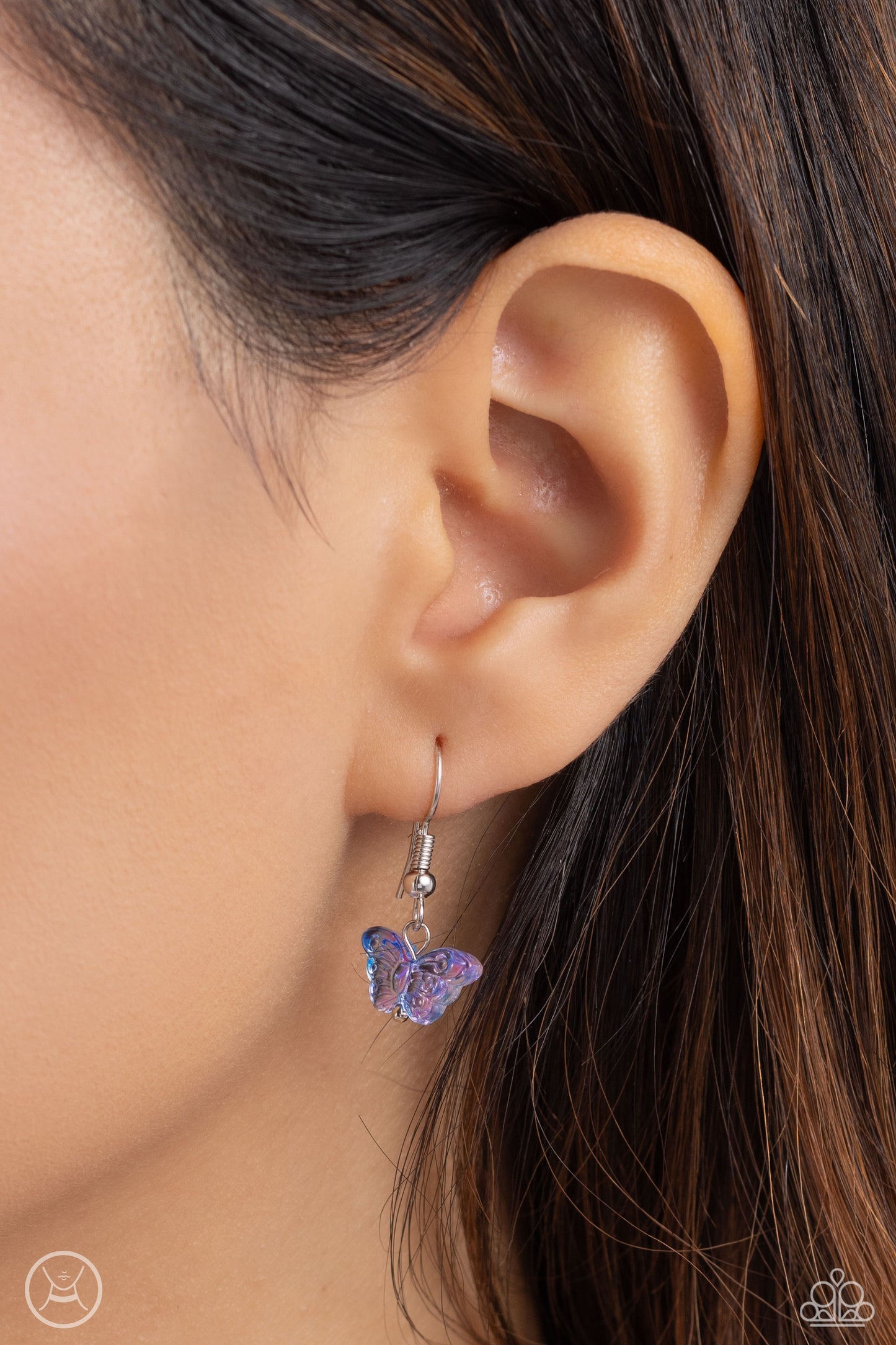 Majestic Metamorphosis - Blue Ombre Iridescent Butterflies/Iridescent Beaded Paparazzi Necklace & matching earrings