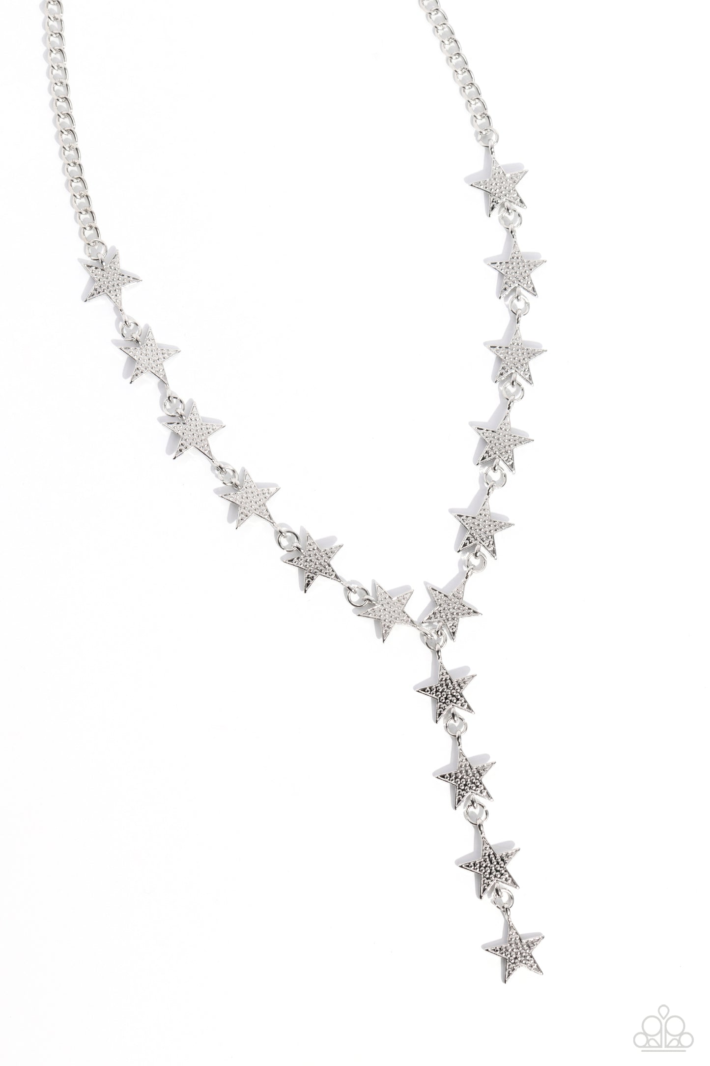 Reach for the Stars - Silver Interlocking Stars Paparazzi Necklace & matching earrings