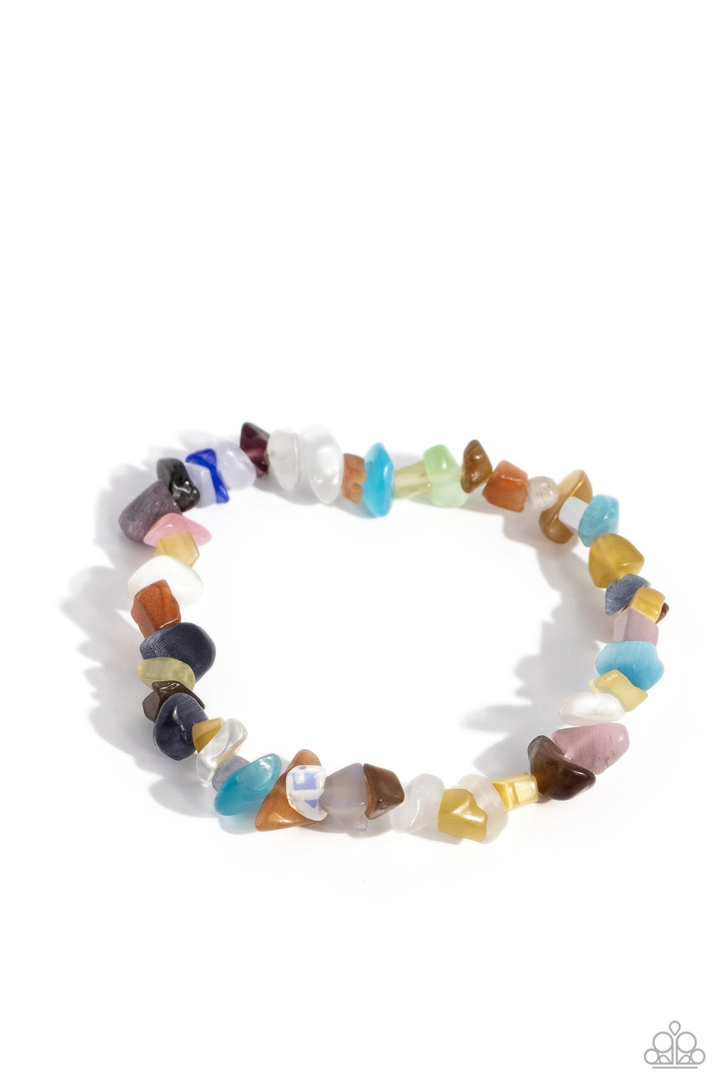Chiseled Cameo - Multi Colored Chiseled Pebble Paparazzi Stretch Bracelet