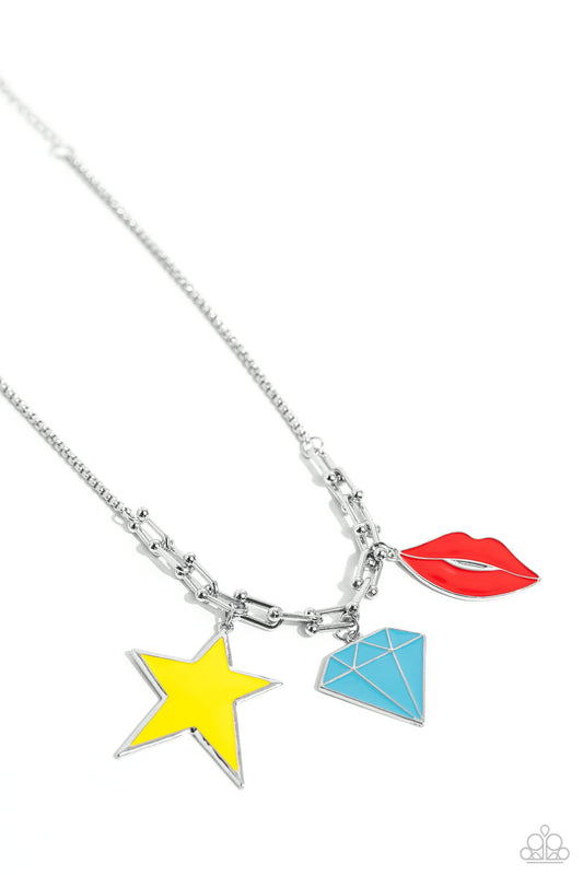 Scouting Shapes - Multi Colored Charms Paparazzi Necklace & matching earrings