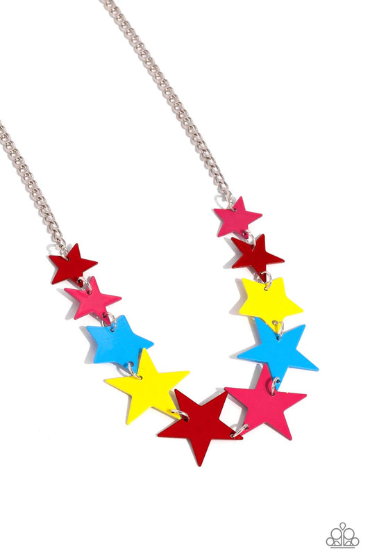 Starstruck Season - Red/Blue/Pin/Yellow Stars Paparazzi Necklace & matching earrings