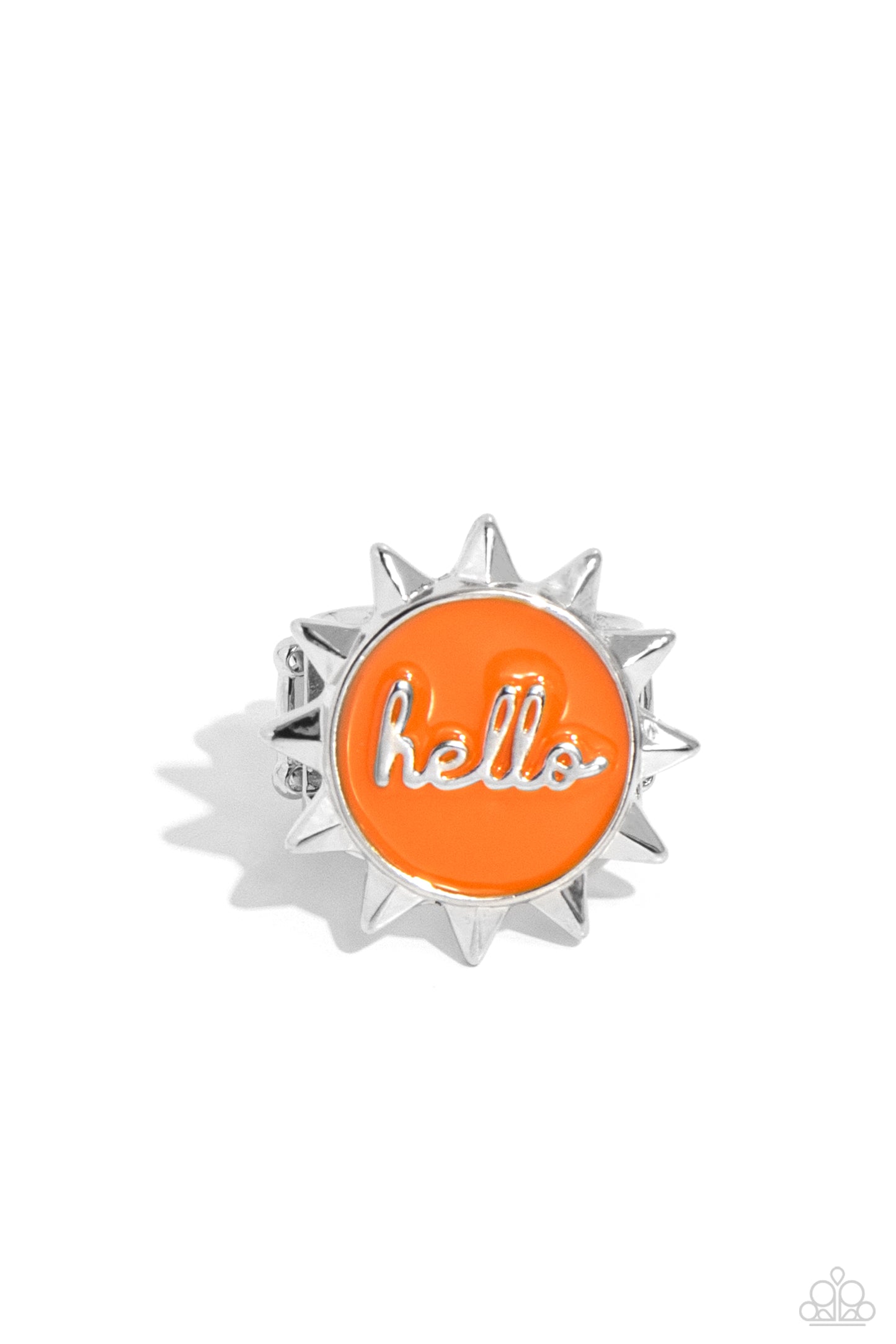 Beautiful Morning - Orange Sunburst/"Hello" Stamped Paparazzi Ring