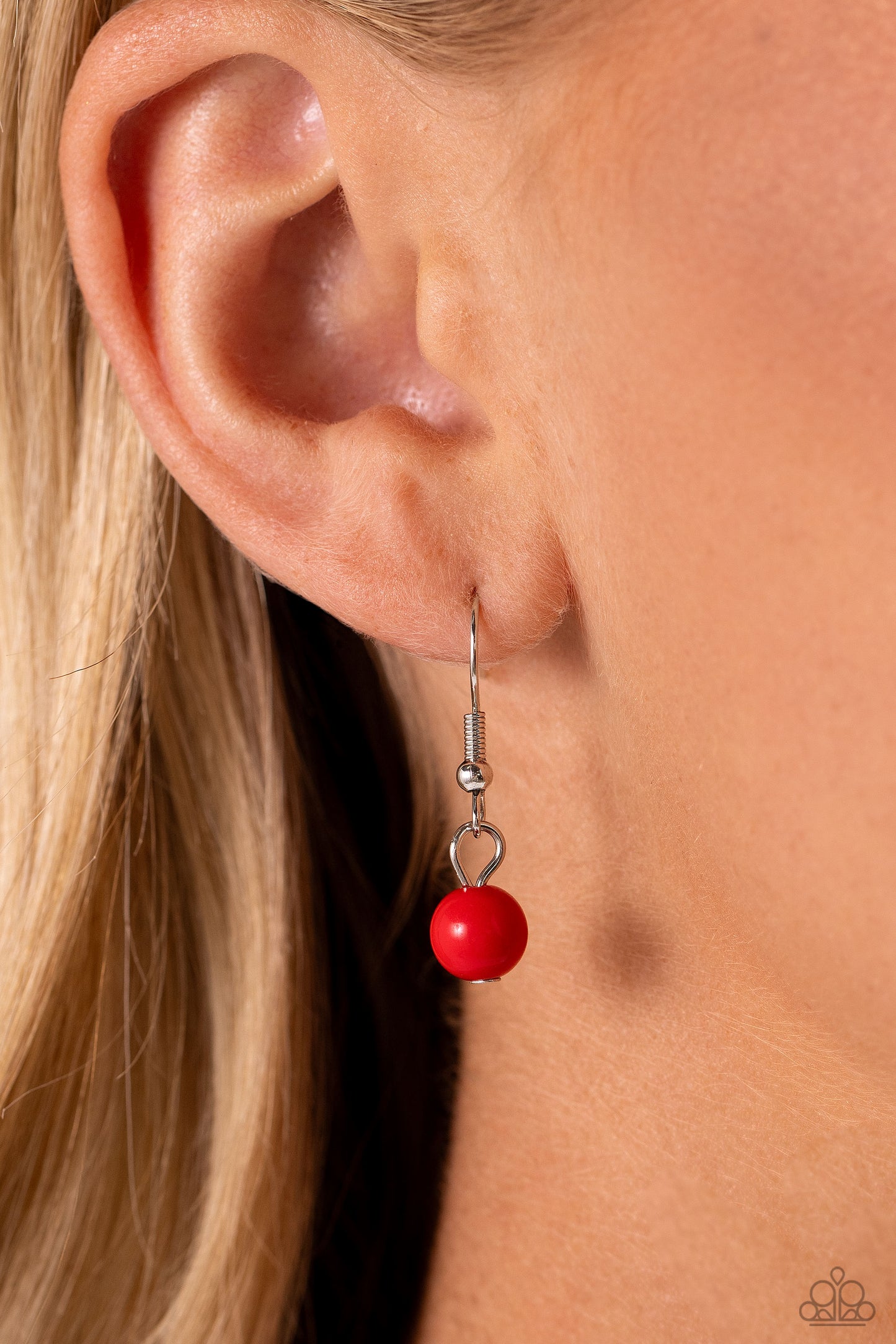 Romantic Ragtime - Red Heart/Navy, Pink,Green Beaded Pendant Paparazzi Necklace & matching earrings