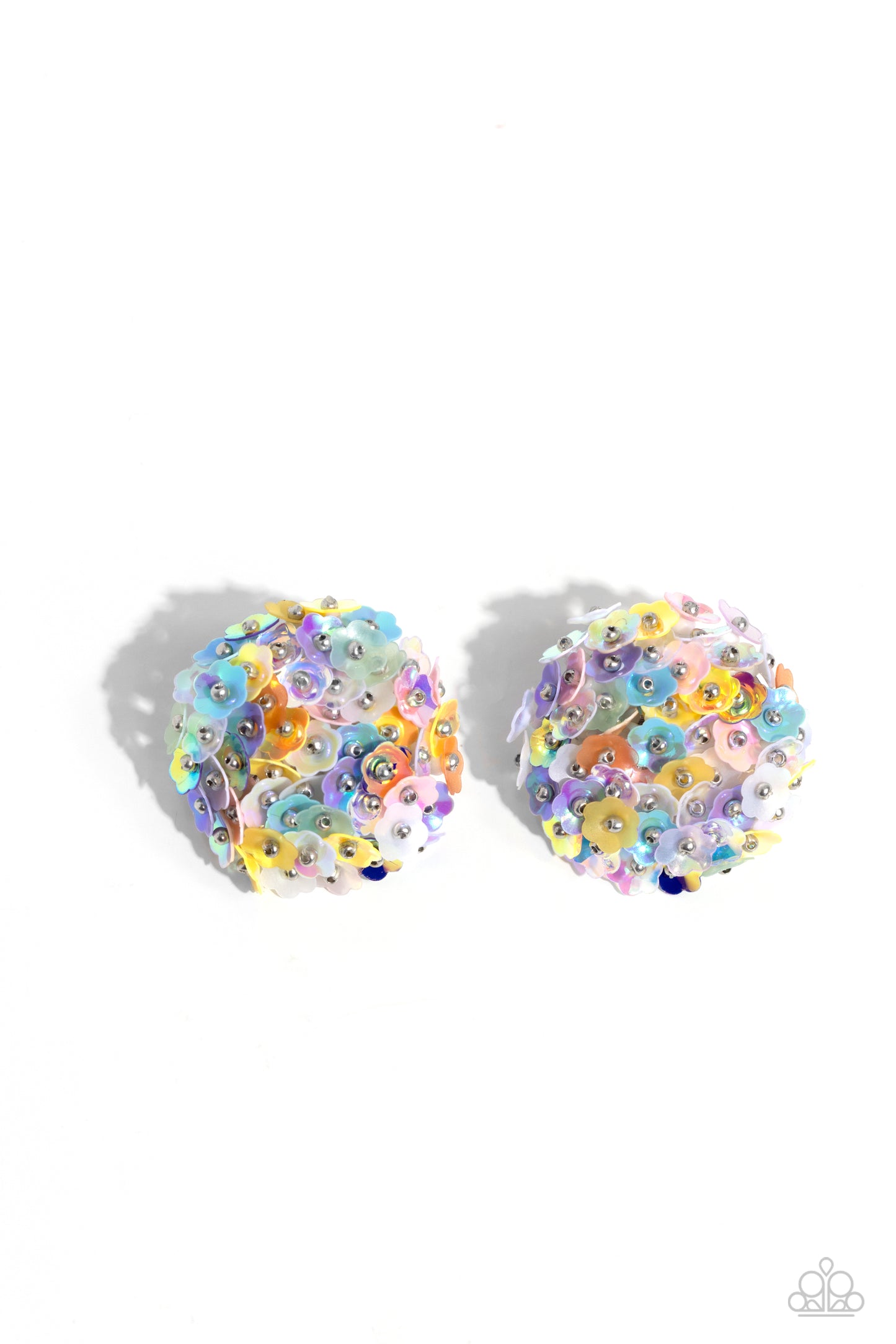 Corsage Character - Multi Iridescent Flower Bouquet-Inspired  Paparazzi Earrings