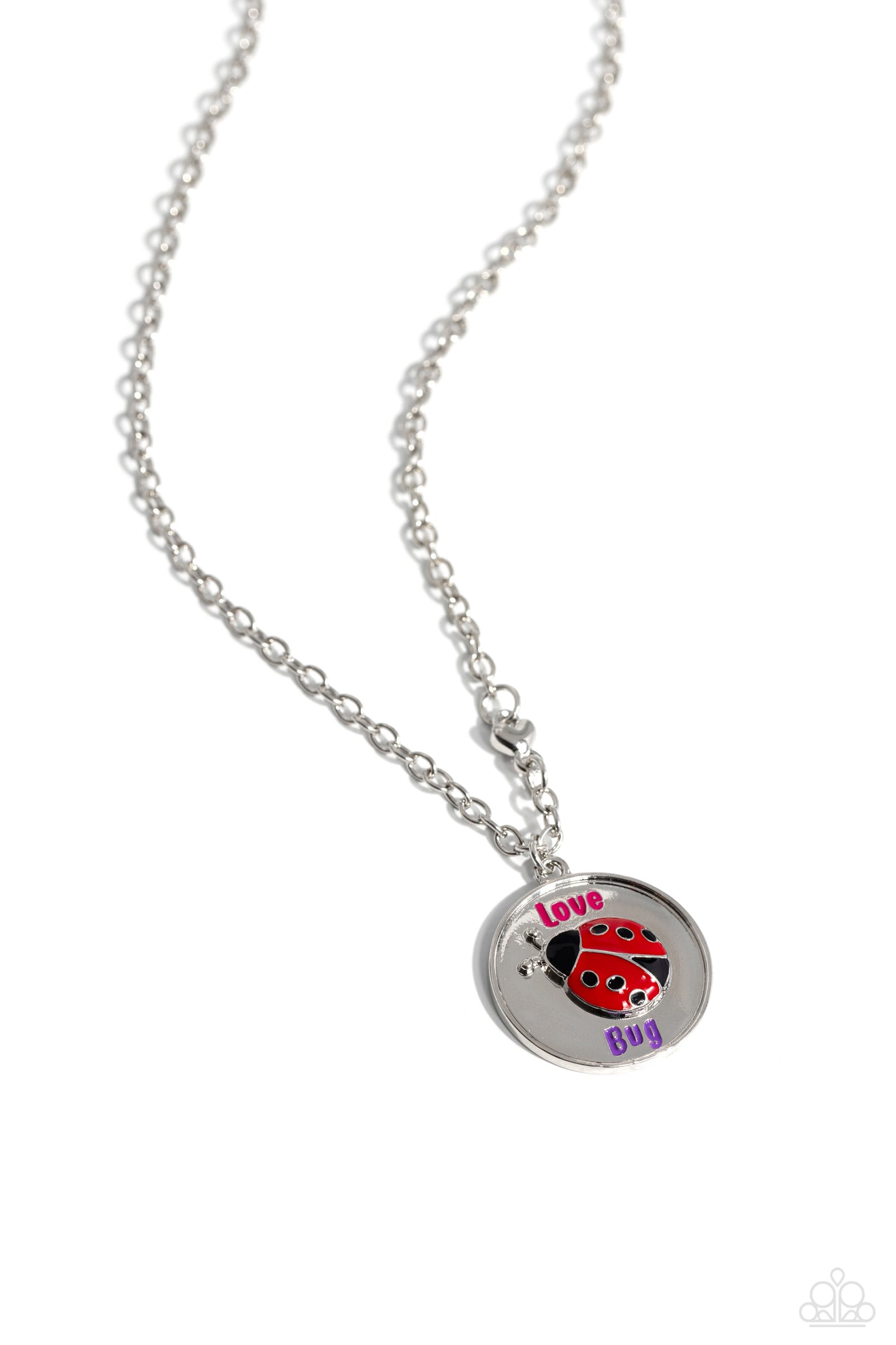 Lively Love Bug - Pink Ladybug/"Love" "Bug" Pendant Paparazzi Necklace & matching earrings