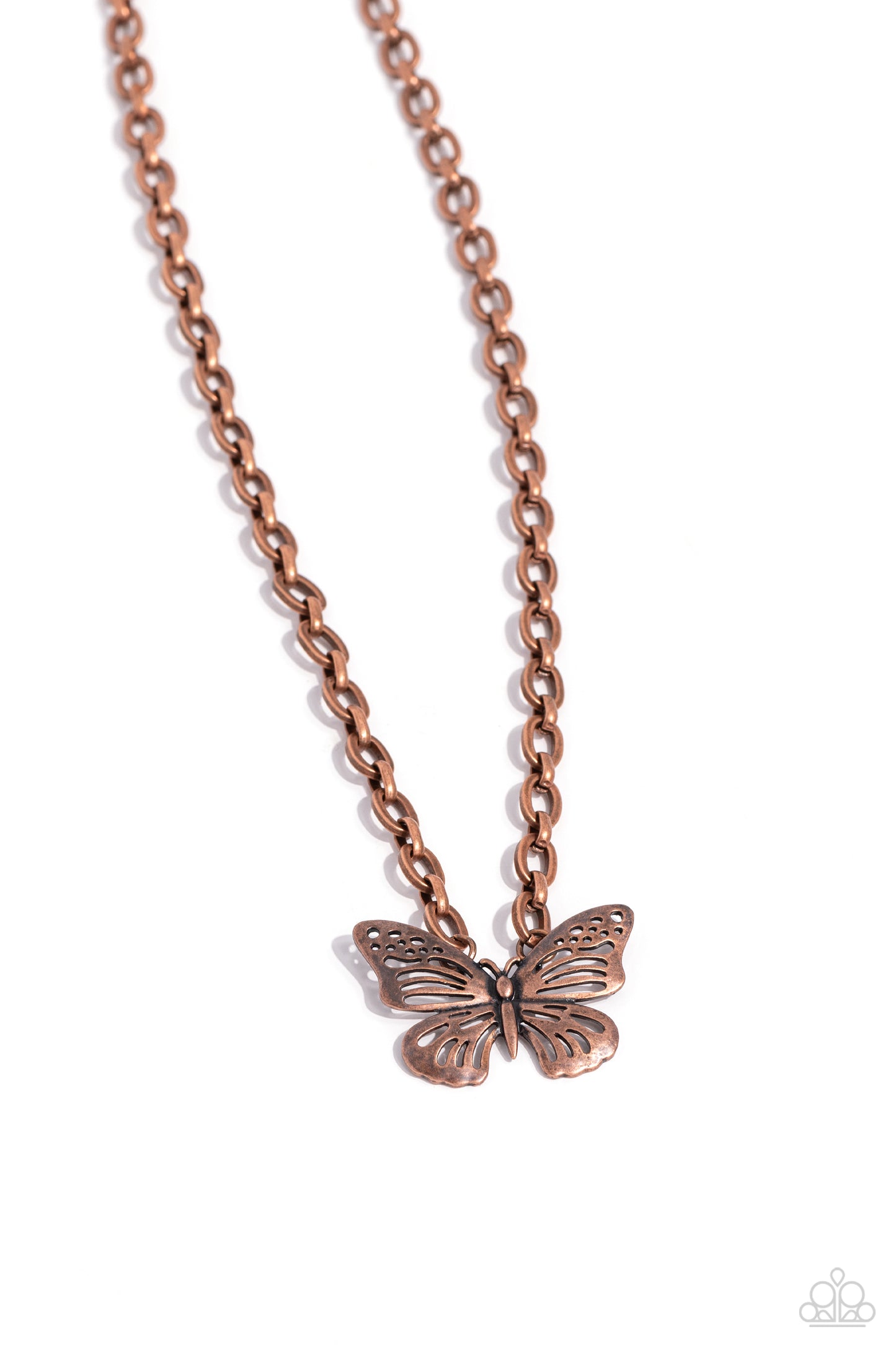 Midair Monochromatic - Copper Butterfly Pendant Paparazzi Necklace & matching earrings