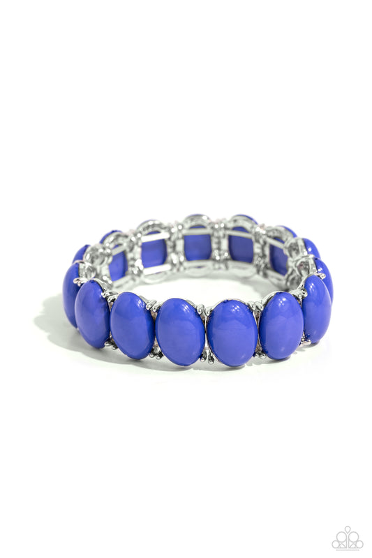Starting OVAL - Blue Persian Jewel Beaded Paparazzi Stretch Bracelet
