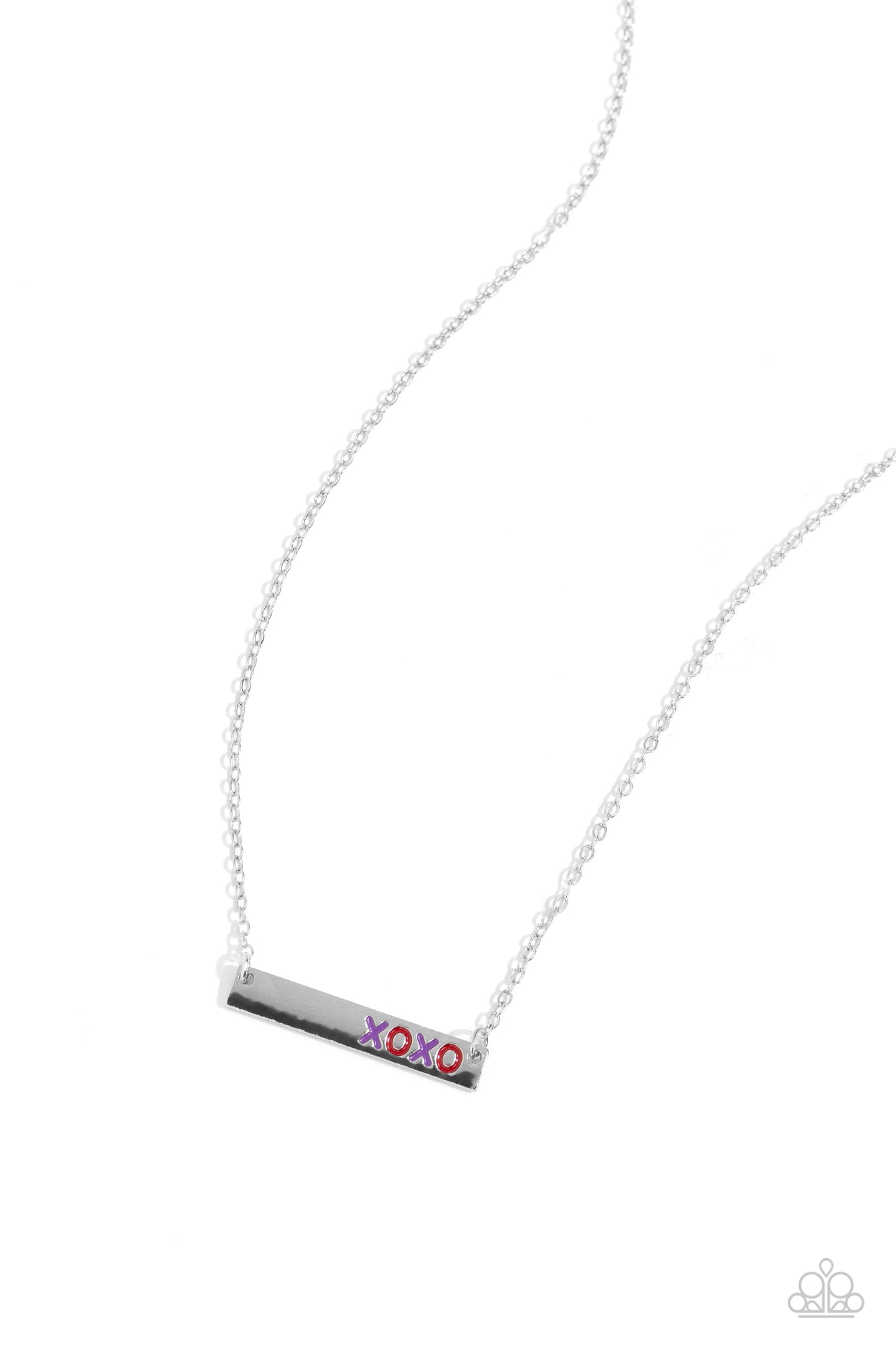 XOXO Season - Multi Red/Purple XOXO Painted Pendant Paparazzi Necklace & matching earrings