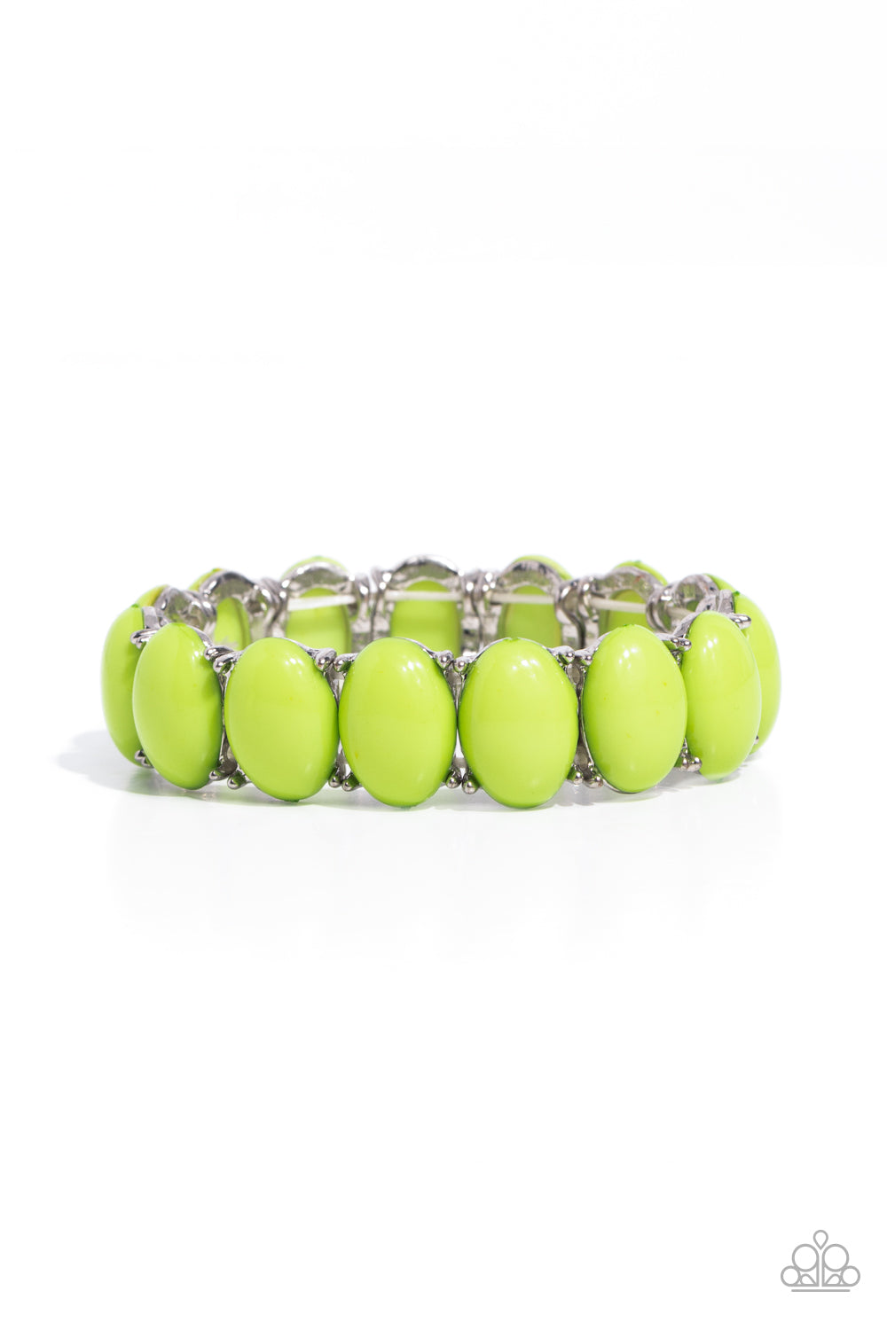 Starting OVAL - Green Kohlrabi Beaded Paparazzi Stretch Bracelet