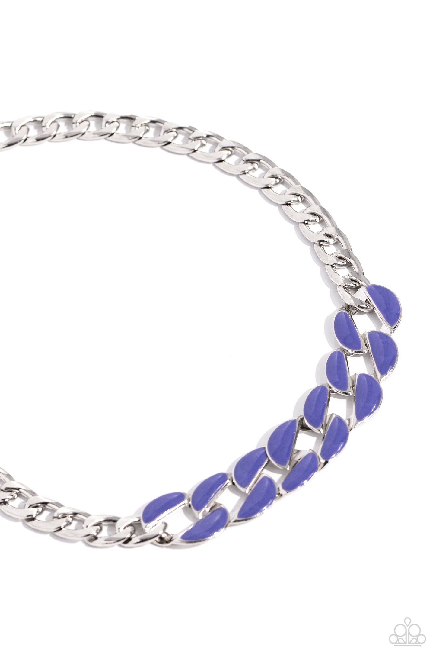 CURB Craze - Blue Finish/Oversized Curb Chain Paparazzi Necklace & matching earrings