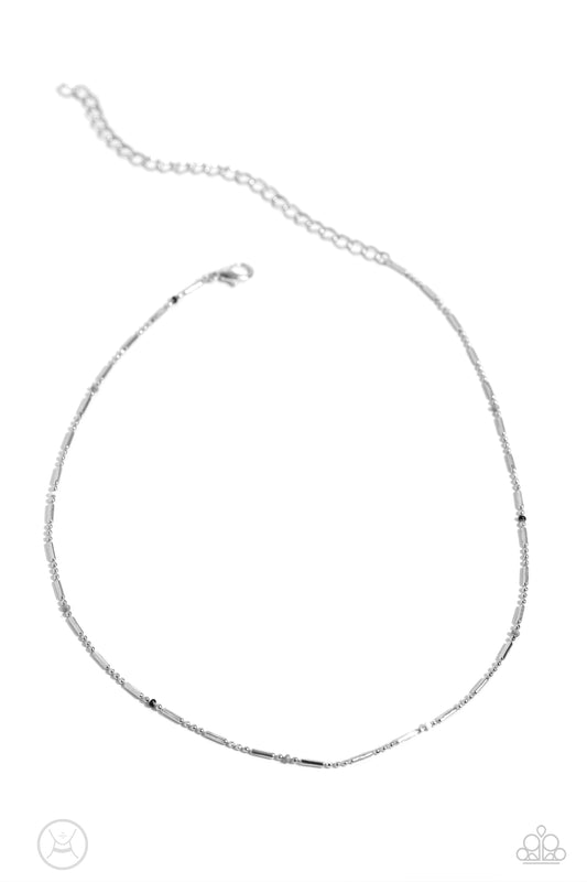 Serenity Strand - Silver Dainty Ball & Chain Paparazzi Choker Necklace/matching earrings