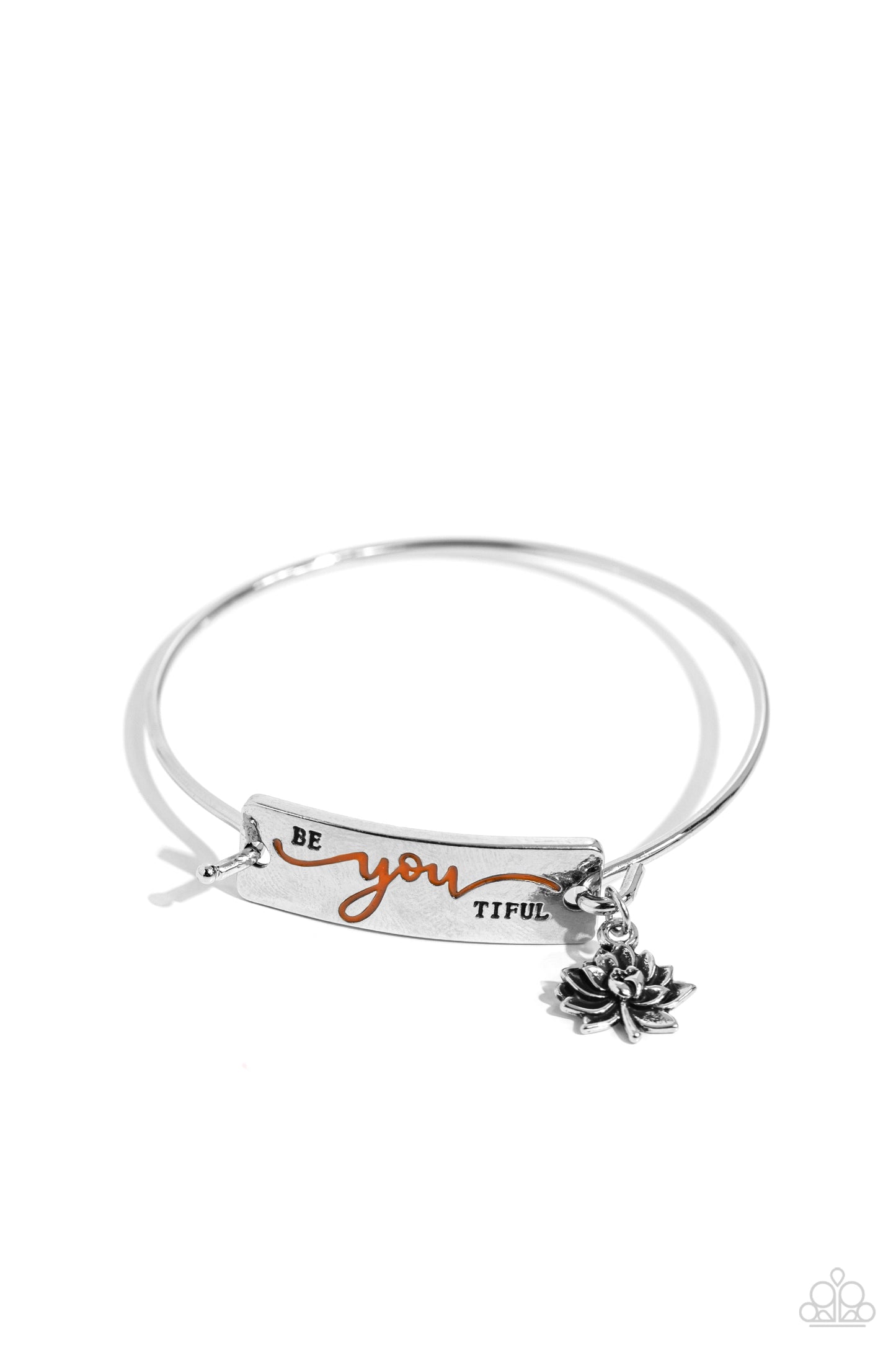 BeYOUtiful Bliss - Orange Stamped Silver Plate Paparazzi Bracelet