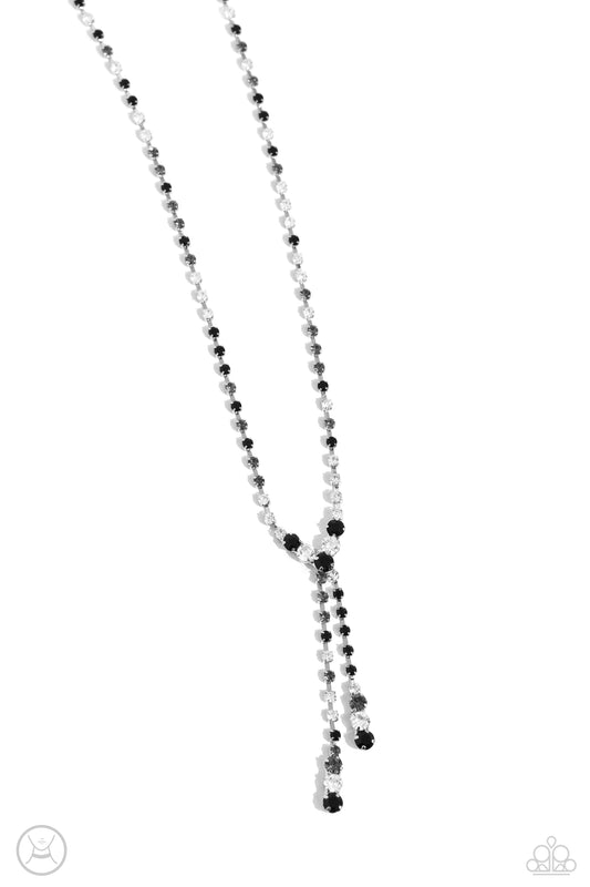 Blinding Balance - Black/White/Smoky Rhinestones Paparazzi Necklace & matching earrings