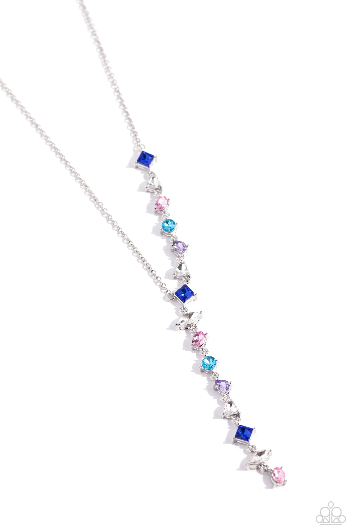 Diagonal Daydream - Multi Colored Gems Paparazzi Necklace & matching earrings