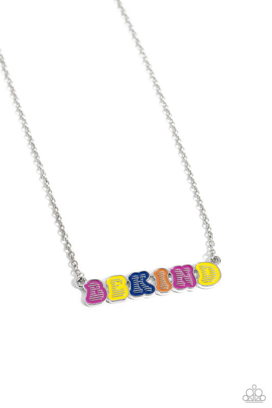 Stay Kind - Multi "Be Kind" Textured Letter Paparazzi Necklace & matching earrings