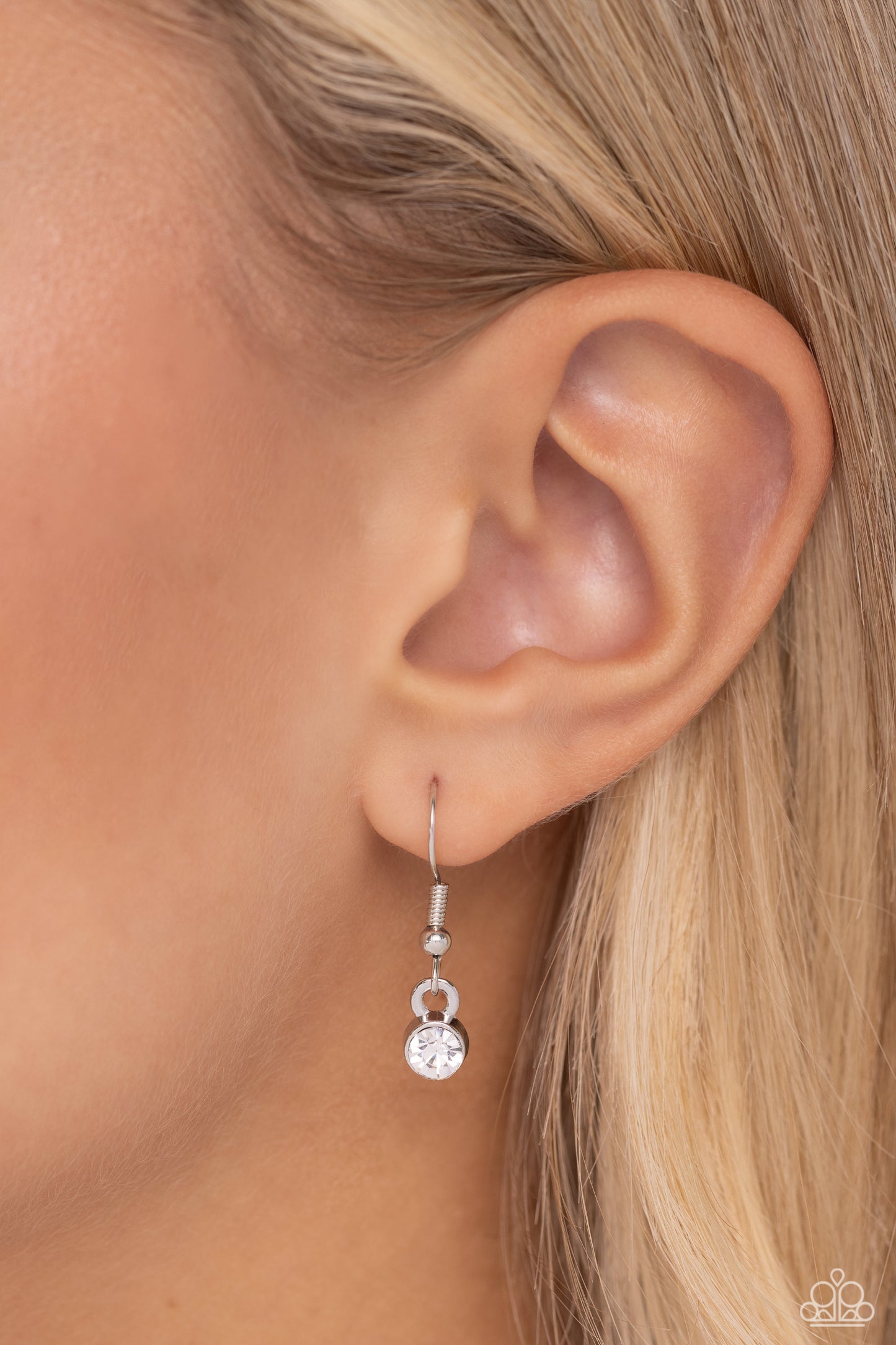 Your Number One Follower - White Rhinestone #1 Pendant Paparazzi Necklace & matching earrings