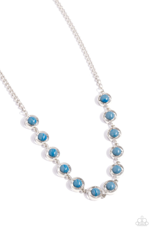 Going Global - Blue Beaded Paparazzi Necklace & matching earrings