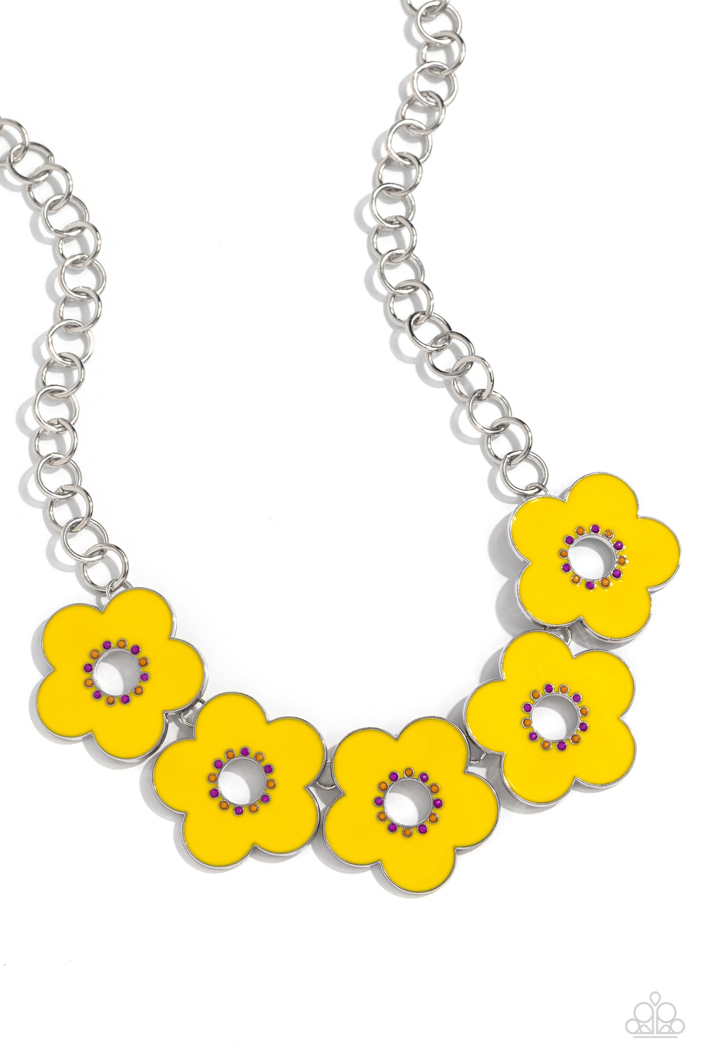 Cartoon Couture - Yellow Airy Flowers Paparazzi Necklace & matching earrings