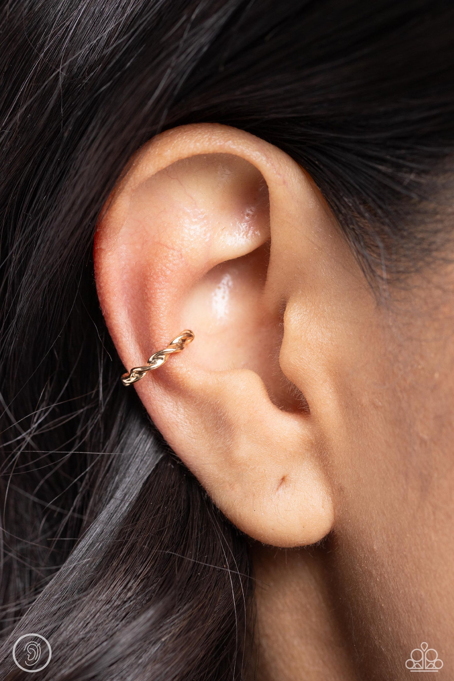 Hey, Hot CUFF! - Gold Twisted Bar Paparazzi Ear Cuff Earrings