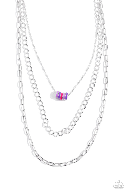 Colorful Cadet - Purple/Lavender/Pink Charms Paparazzi Necklace & matching earrings