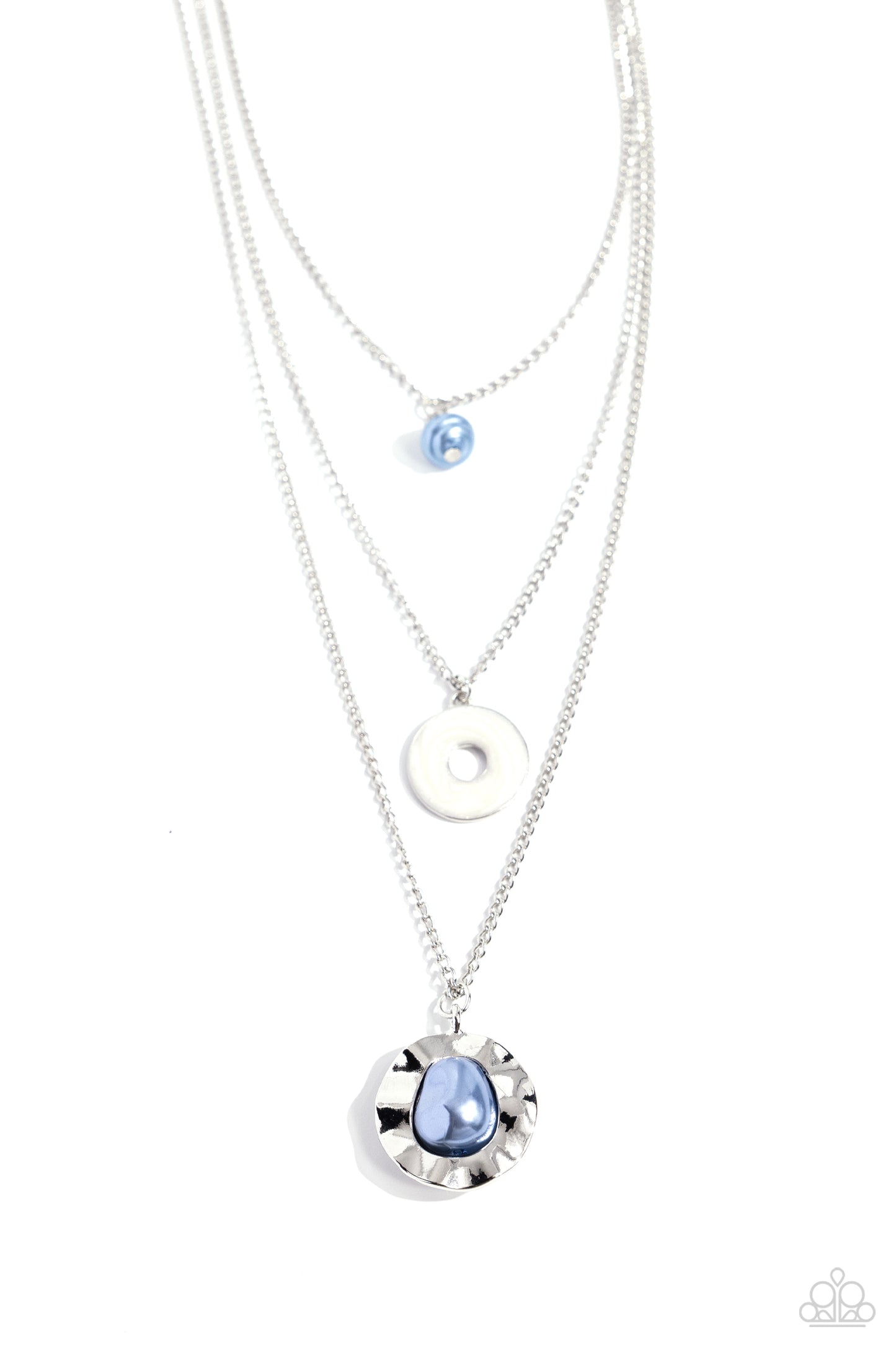 Refined Reaction - Blue Pearls Pendant Paparazzi Necklace & matching earrings