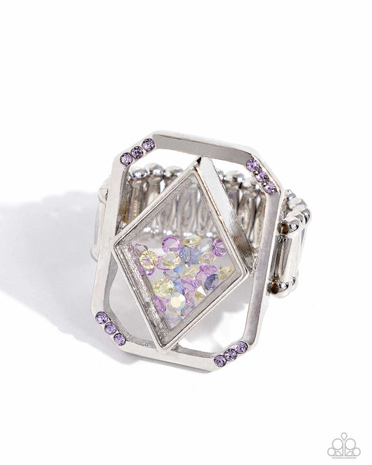 Diamond in the STUFF - Purple, Blue, & Yellow Beaded Shaker Paparazzi Ring