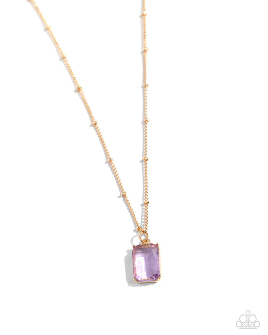 Suave Simplicity - Purple Translucent Gem Pendant Paparazzi Necklace & matching earrings