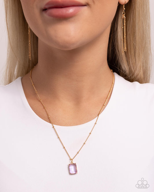 Suave Simplicity - Purple Translucent Gem Pendant Paparazzi Necklace & matching earrings