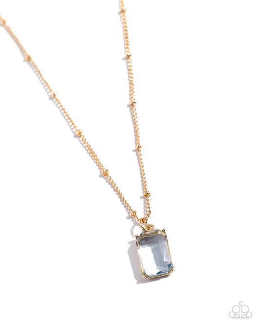 Suave Simplicity - Blue Transparent Gem Pendant Paparazzi Necklace & matching earrings