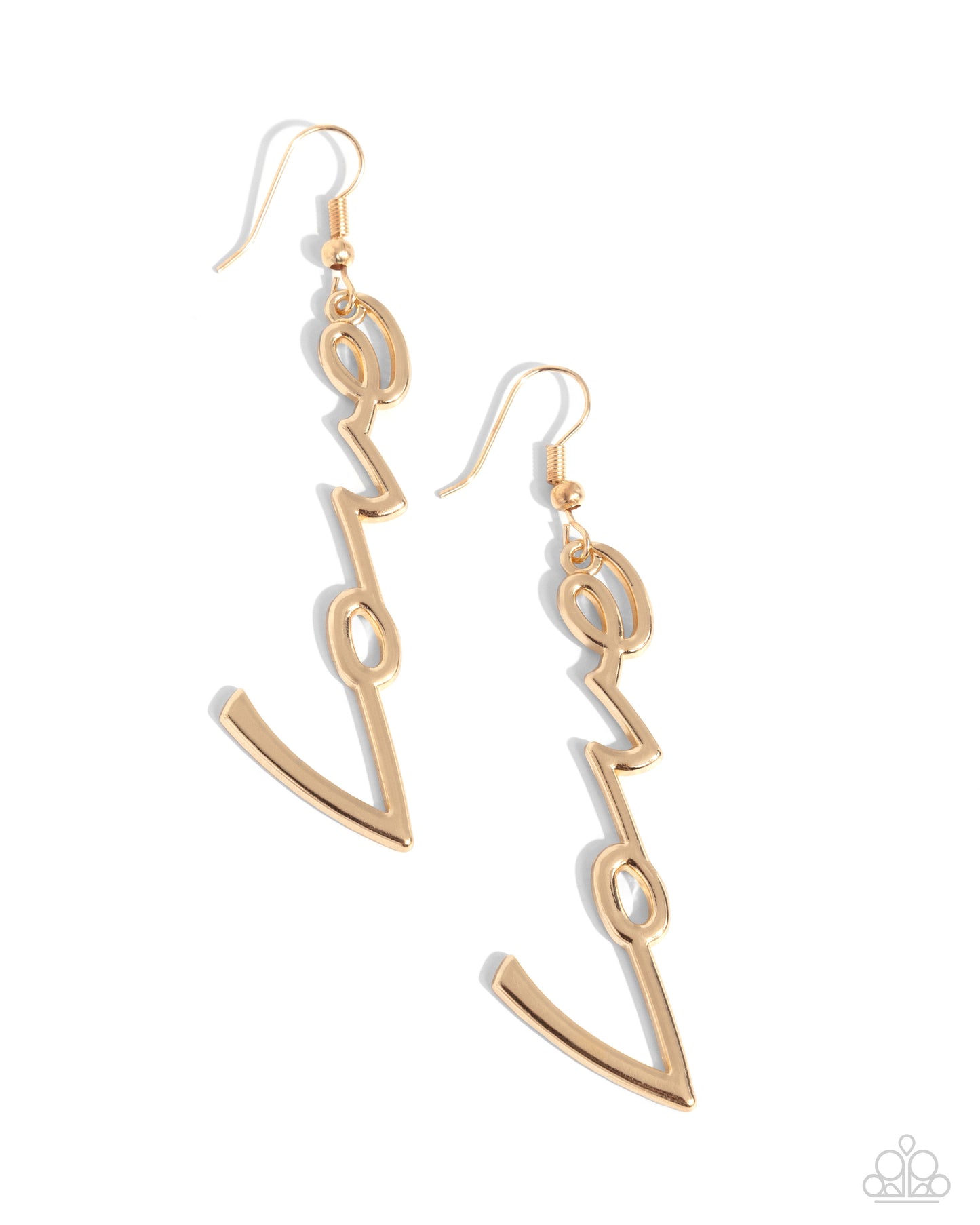 Light-Catching Letters - Gold "LOVE" Paparazzi Earrings